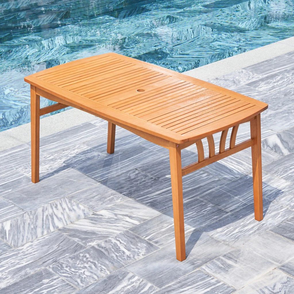 Natural Wood Dining Table with Sturdy Legs By Homeroots - Image 2