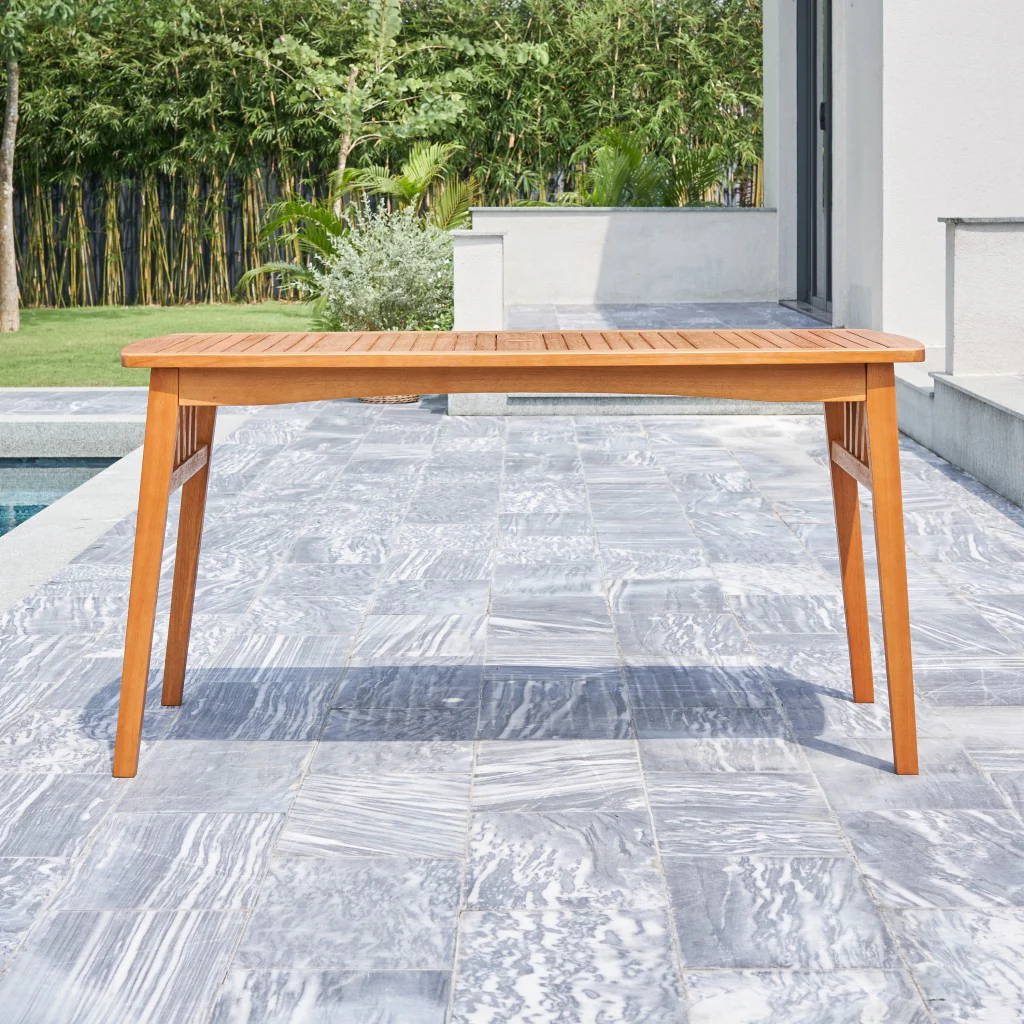 Natural Wood Dining Table with Sturdy Legs By Homeroots - Image 3