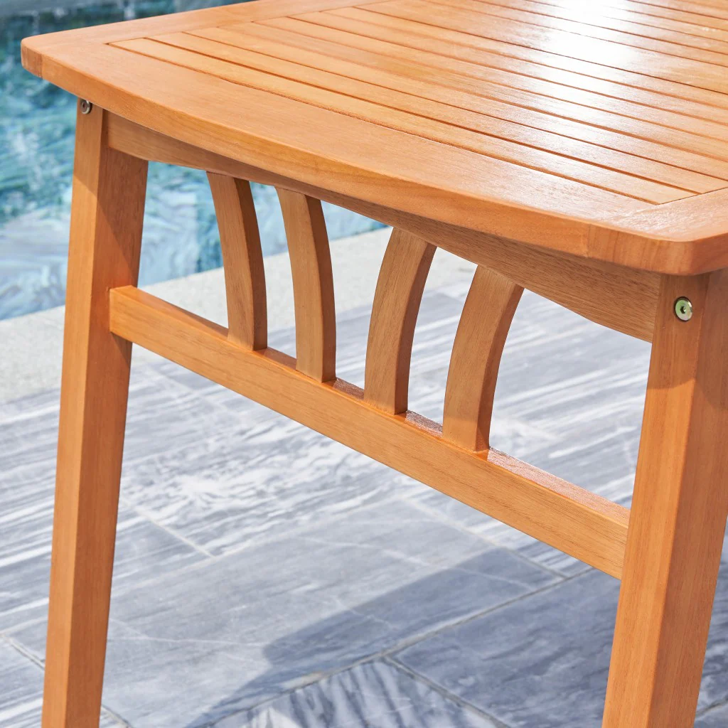 Natural Wood Dining Table with Sturdy Legs By Homeroots - Image 4