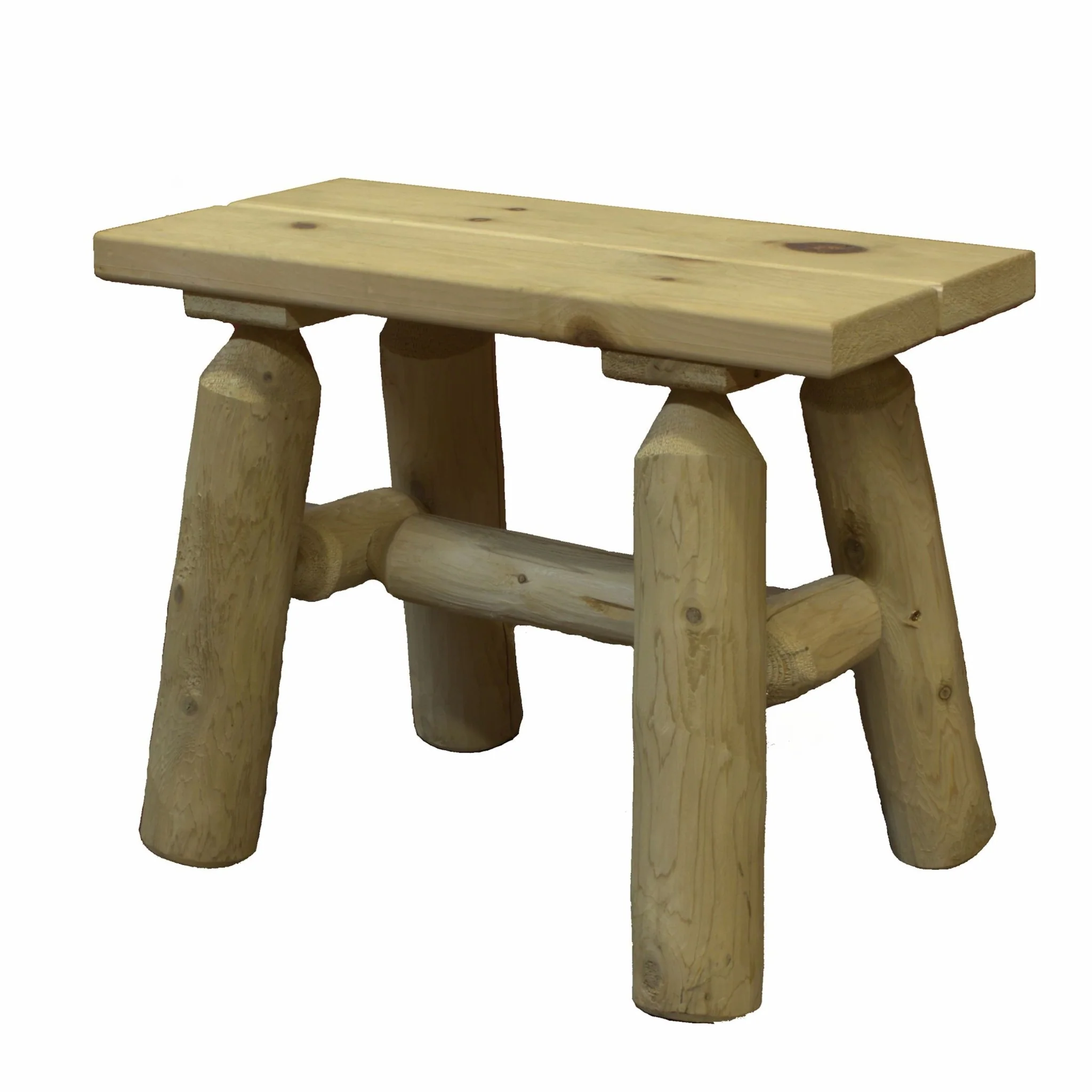 Natural Wood End Bench Pair By Homeroots - Image 2
