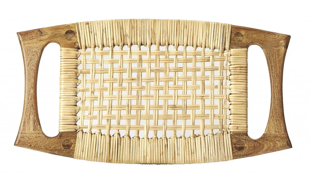 Natural Wood Finish Cane Stool By Homeroots - Image 3