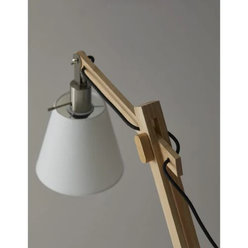Natural Wood Floor Lamp with Adjustable Hinged Arm By Homeroots - Image 5