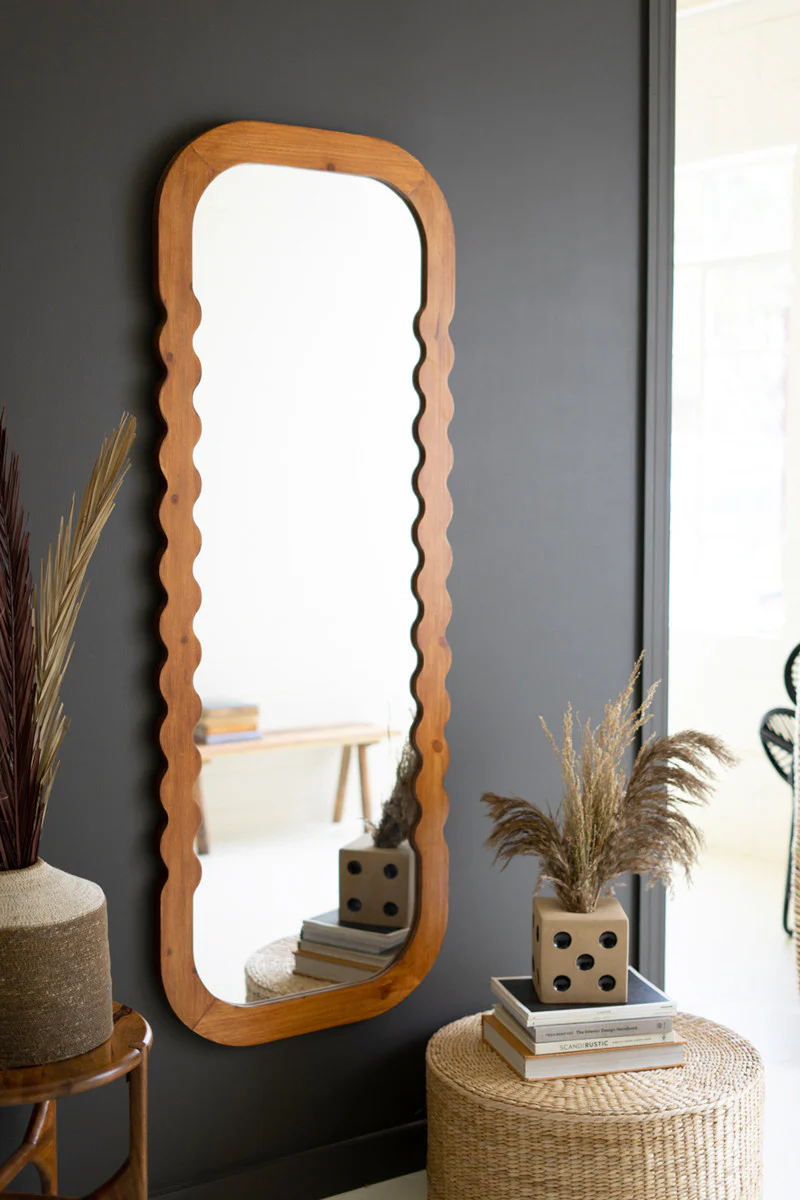 Natural Wood Framed Full Length Mirror By Kalalou - Image 2