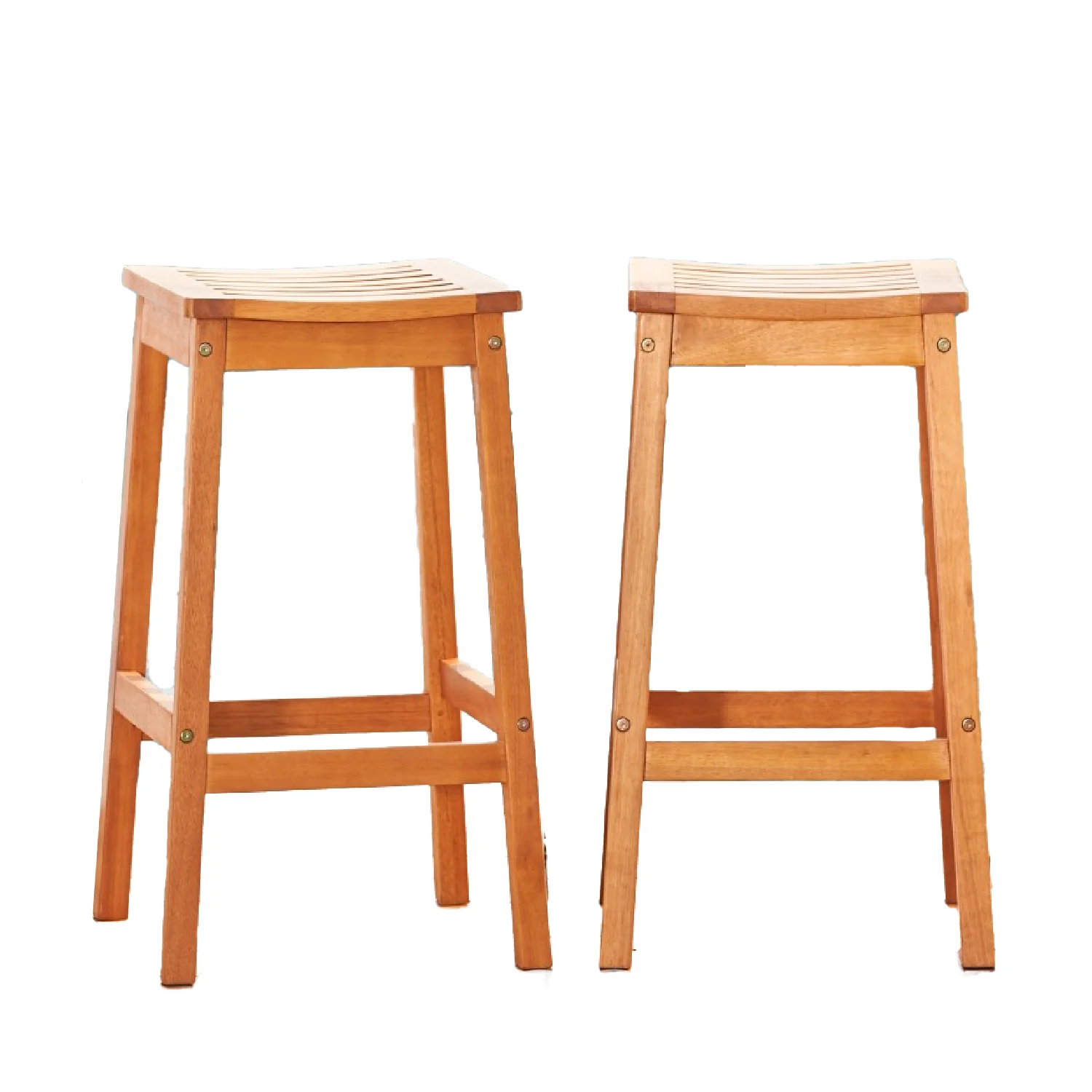 Natural Wood Patio Dining Stool By Homeroots - Image 2