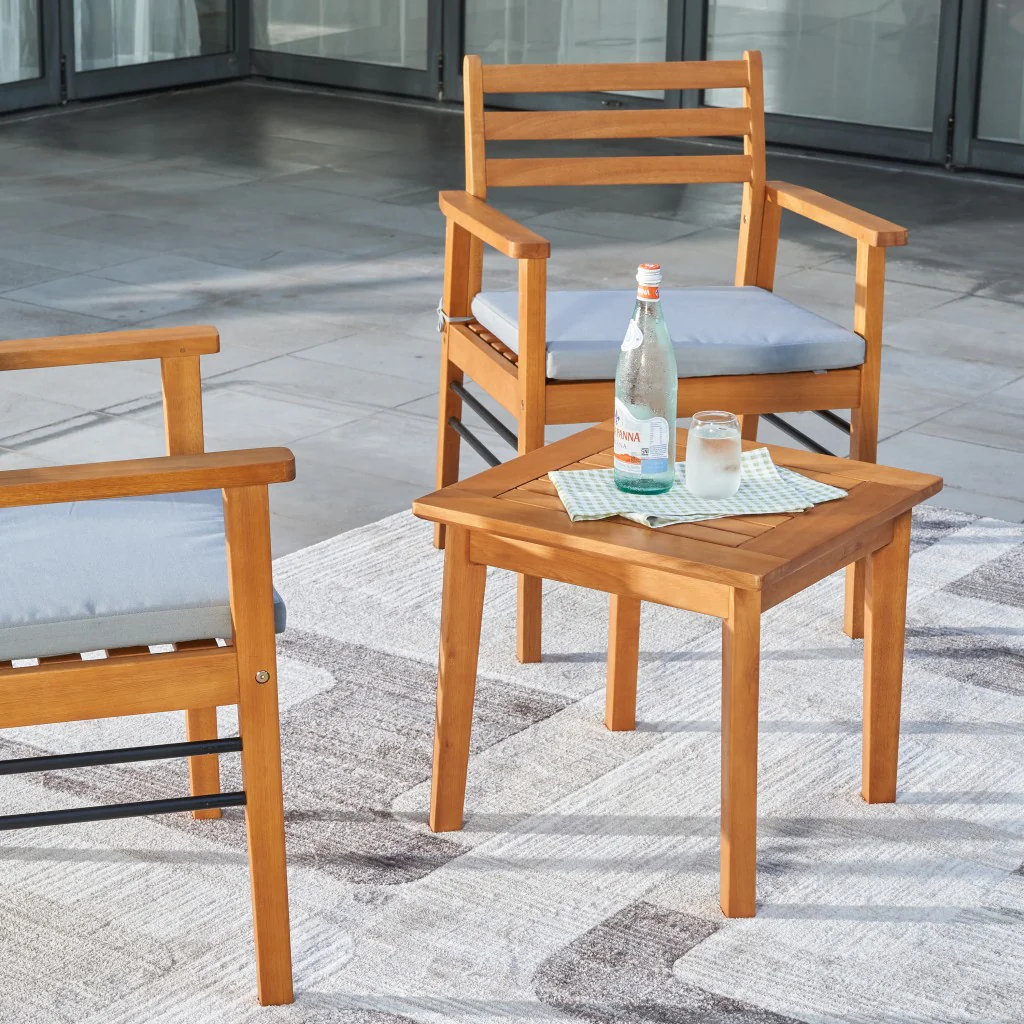 Natural Wood Patio Side Table By Homeroots - Image 2