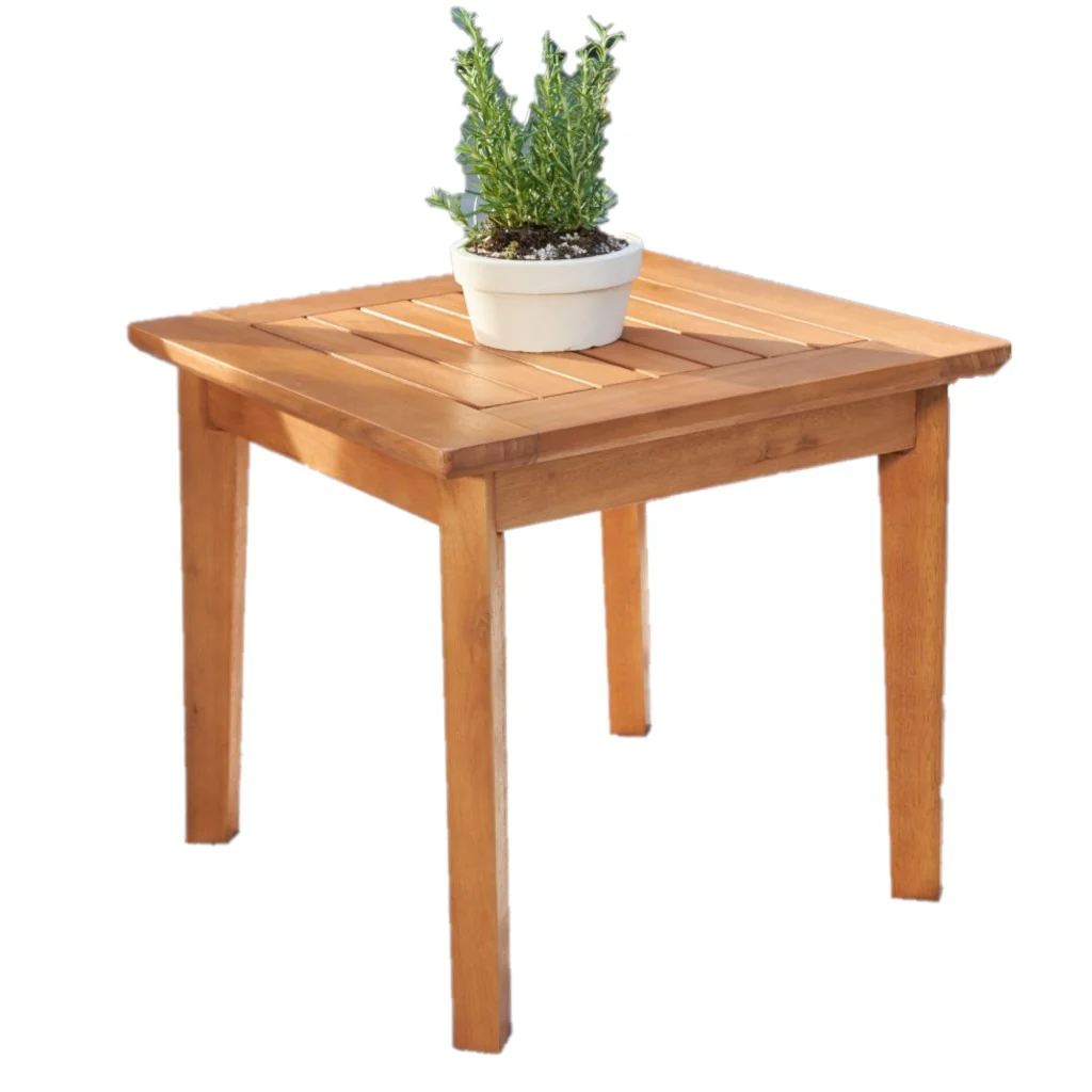 Natural Wood Patio Side Table By Homeroots - Image 4