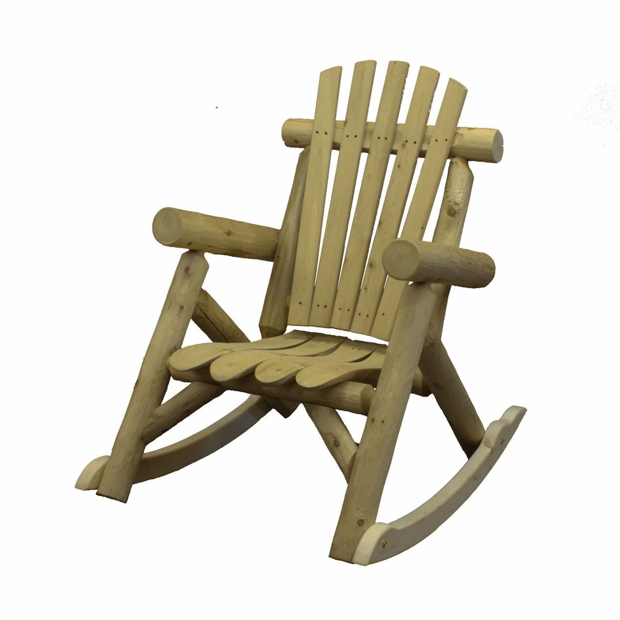 Natural Wood Rocking Chair By Homeroots - Image 2