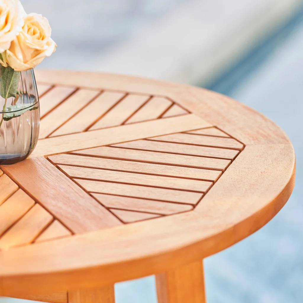 Natural Wood Round Bar Table By Homeroots - Image 3