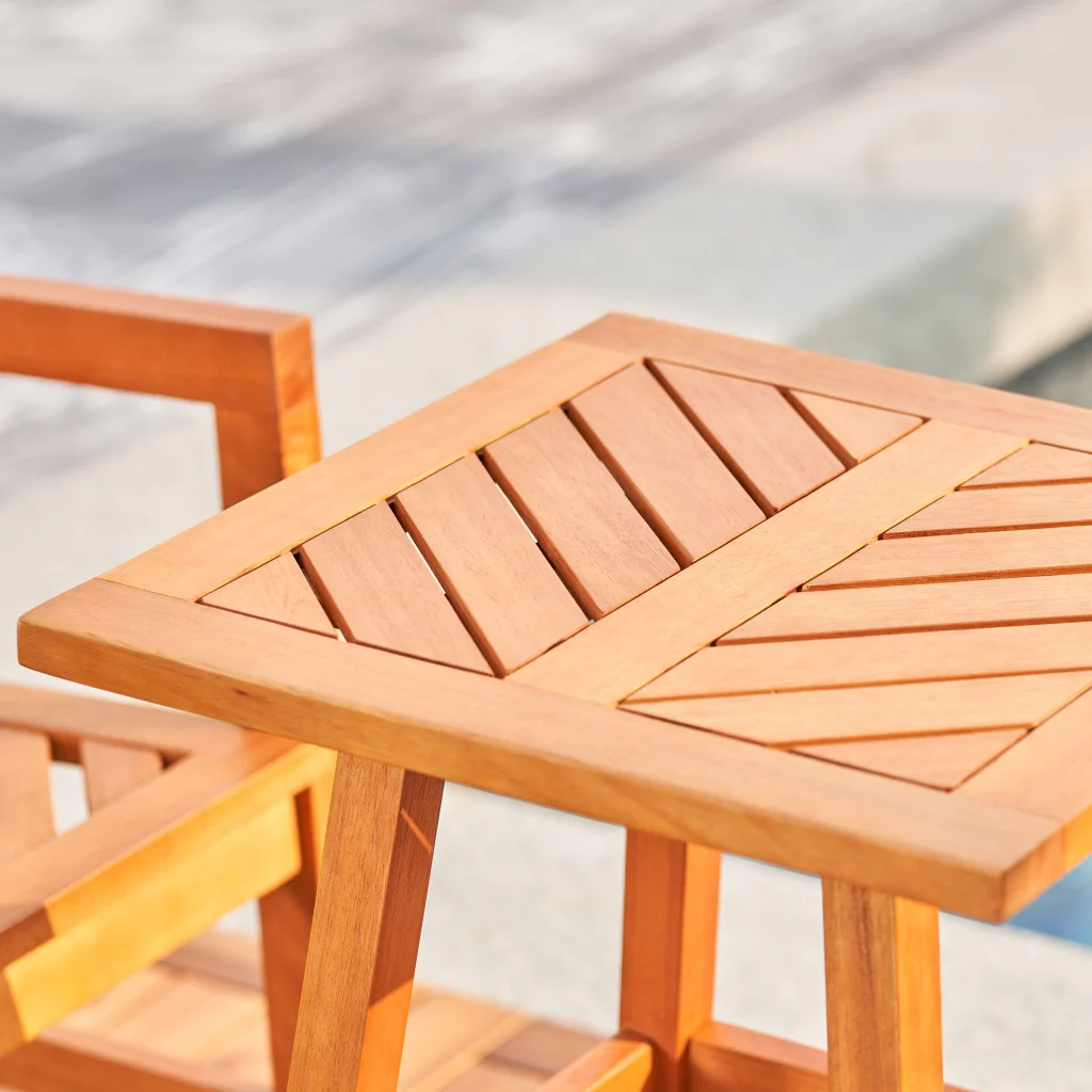 Natural Wood Tall Patio Side Table By Homeroots - Image 5