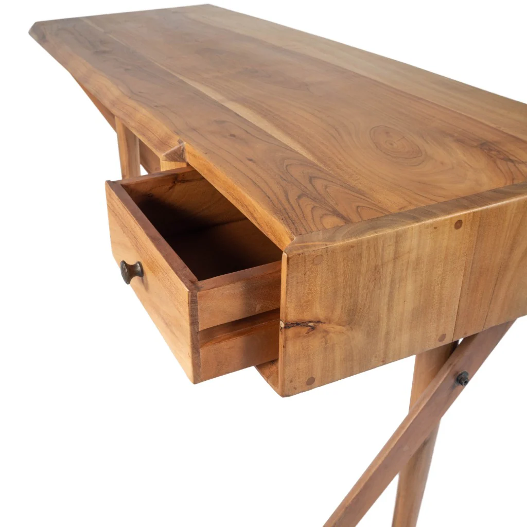 Natural Wooden Desk By Homeroots - Image 7