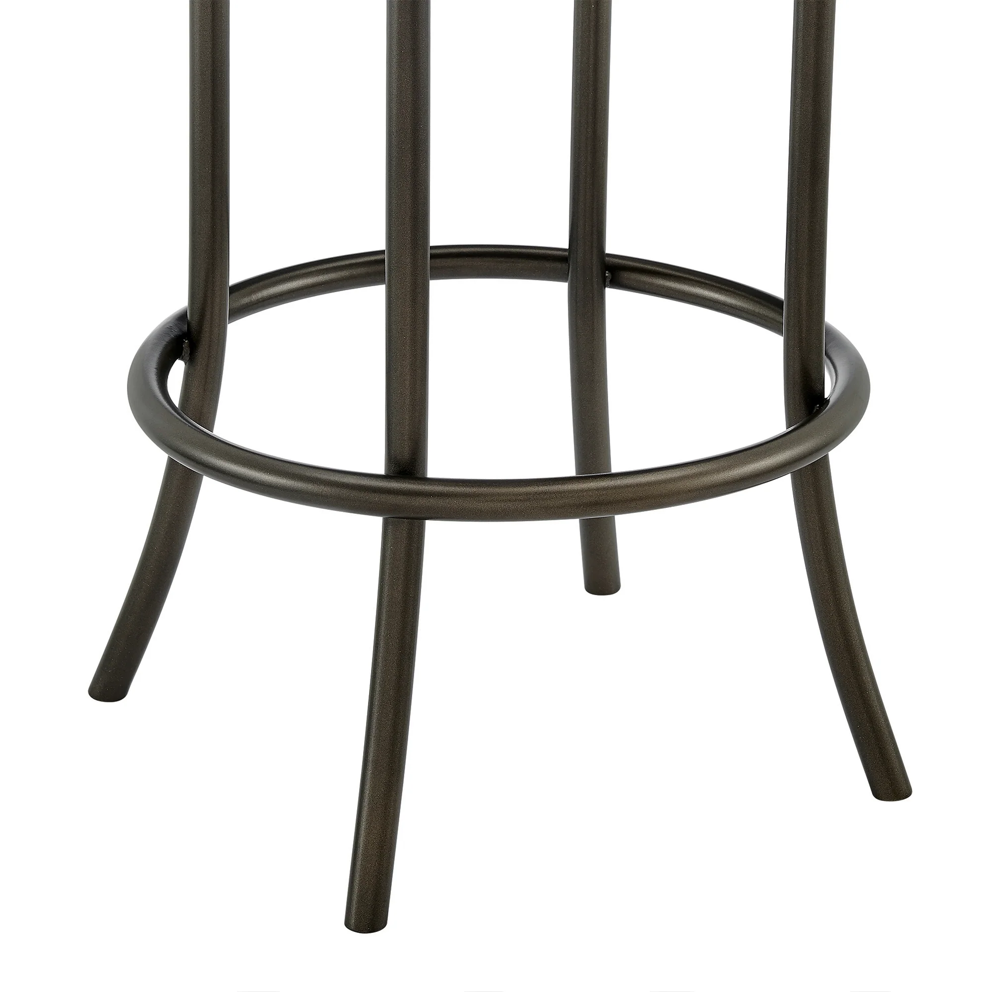 Natya Swivel Counter or Bar Stool in Mocha Finish with Brown Faux Leather By Armen Living - Image 8