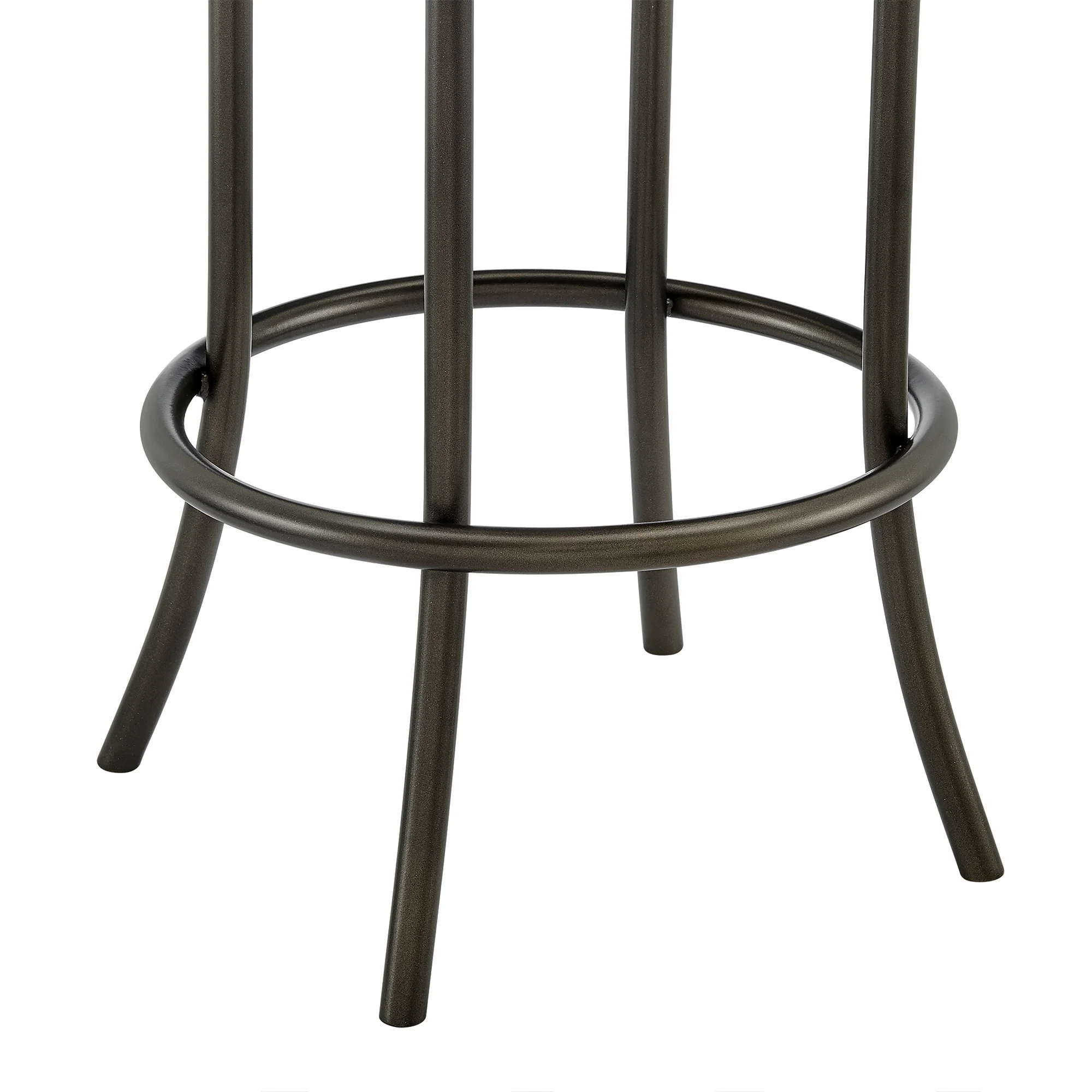 Natya Swivel Counter or Bar Stool in Mocha Finish with Brown Faux Leather By Armen Living - Image 8