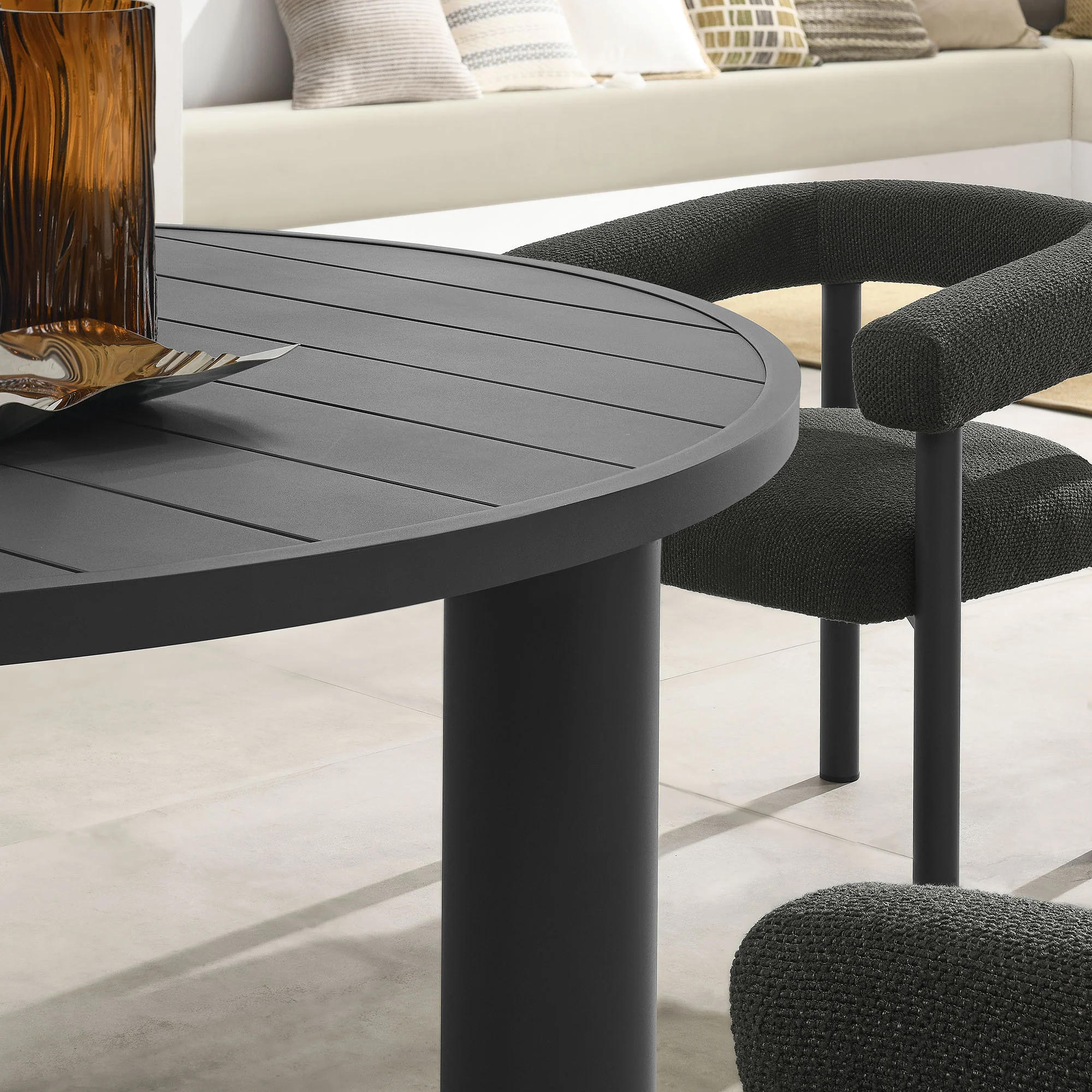 Nautica 5-Piece Round Outdoor Patio Aluminum Dining Table and Chairs Set by Modway - Image 3