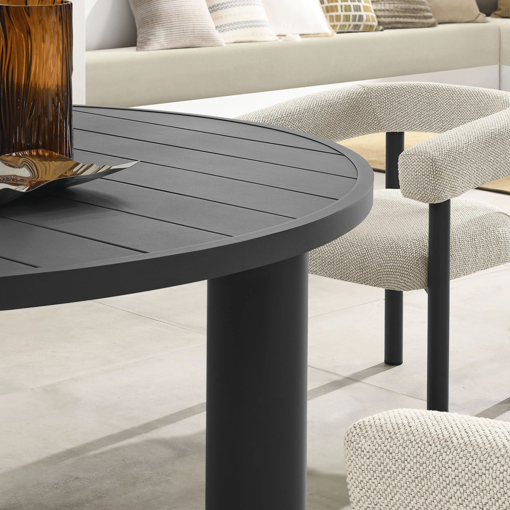 Nautica 5-Piece Round Outdoor Patio Aluminum Dining Table and Chairs Set by Modway - Image 6