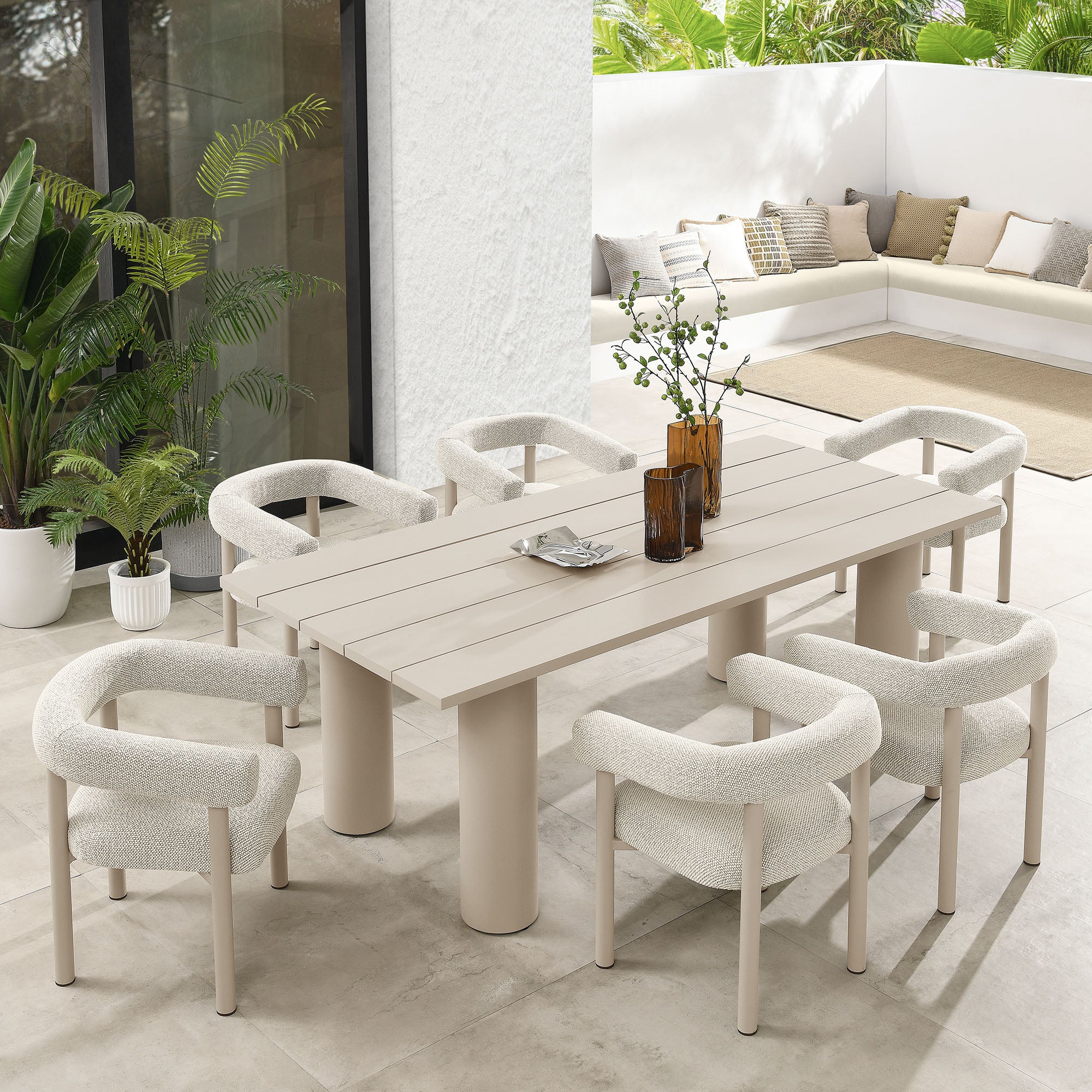 Nautica 7-Piece Rectangular Outdoor Patio Aluminum Dining Table and Chairs Set by Modway - Image 11