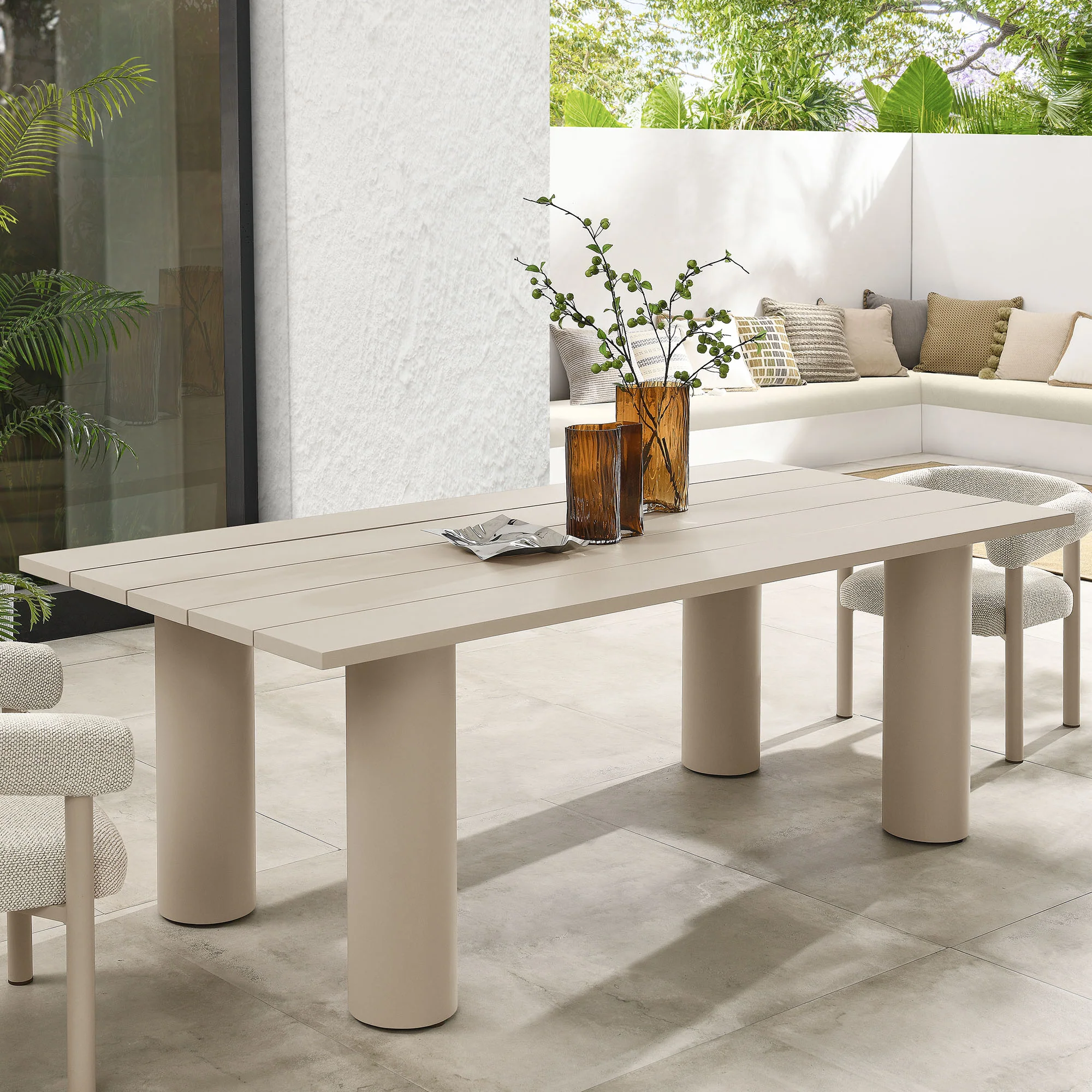 Nautica Outdoor Patio 87" Rectangular Aluminum Dining Table by Modway - Image 16
