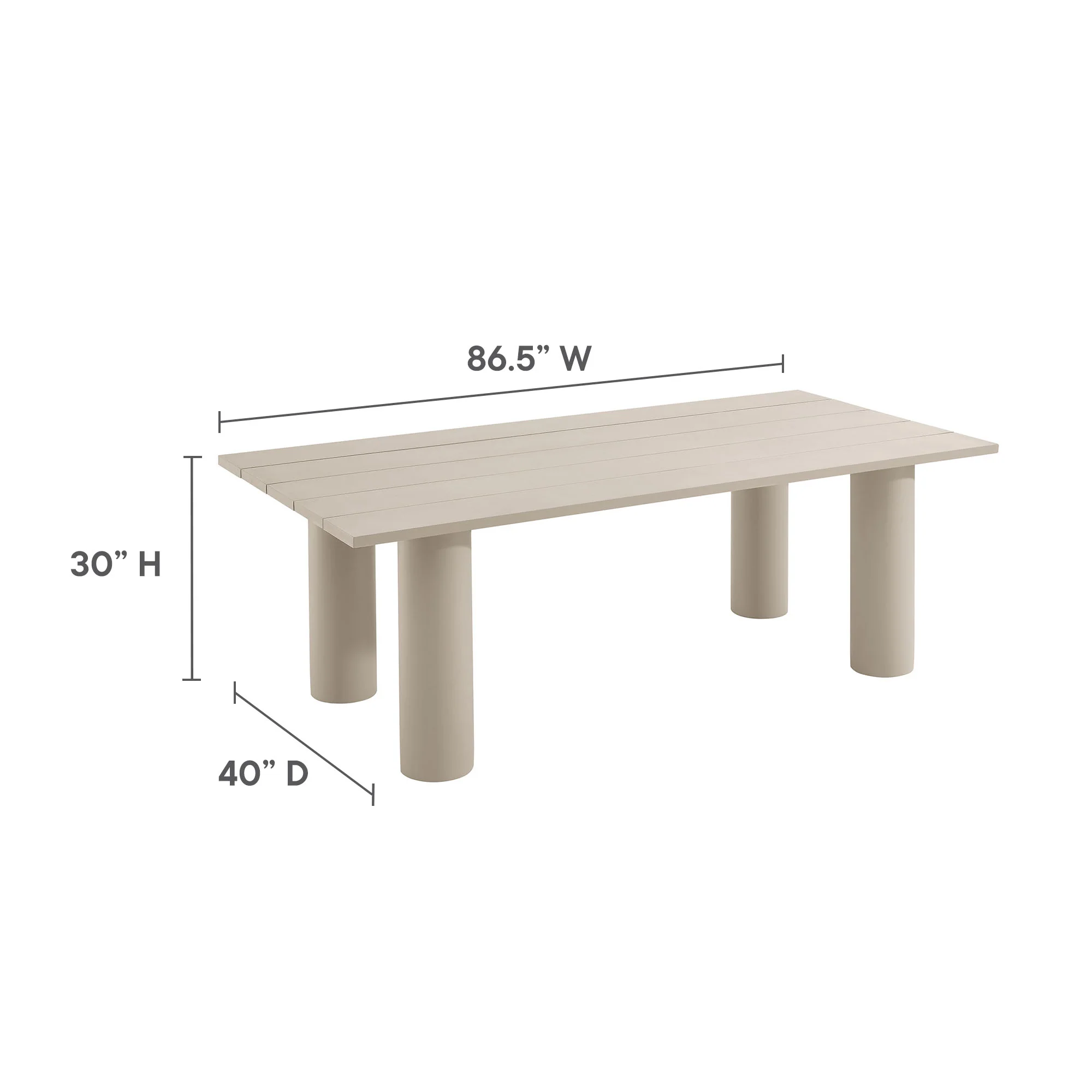 Nautica Outdoor Patio 87" Rectangular Aluminum Dining Table by Modway - Image 18