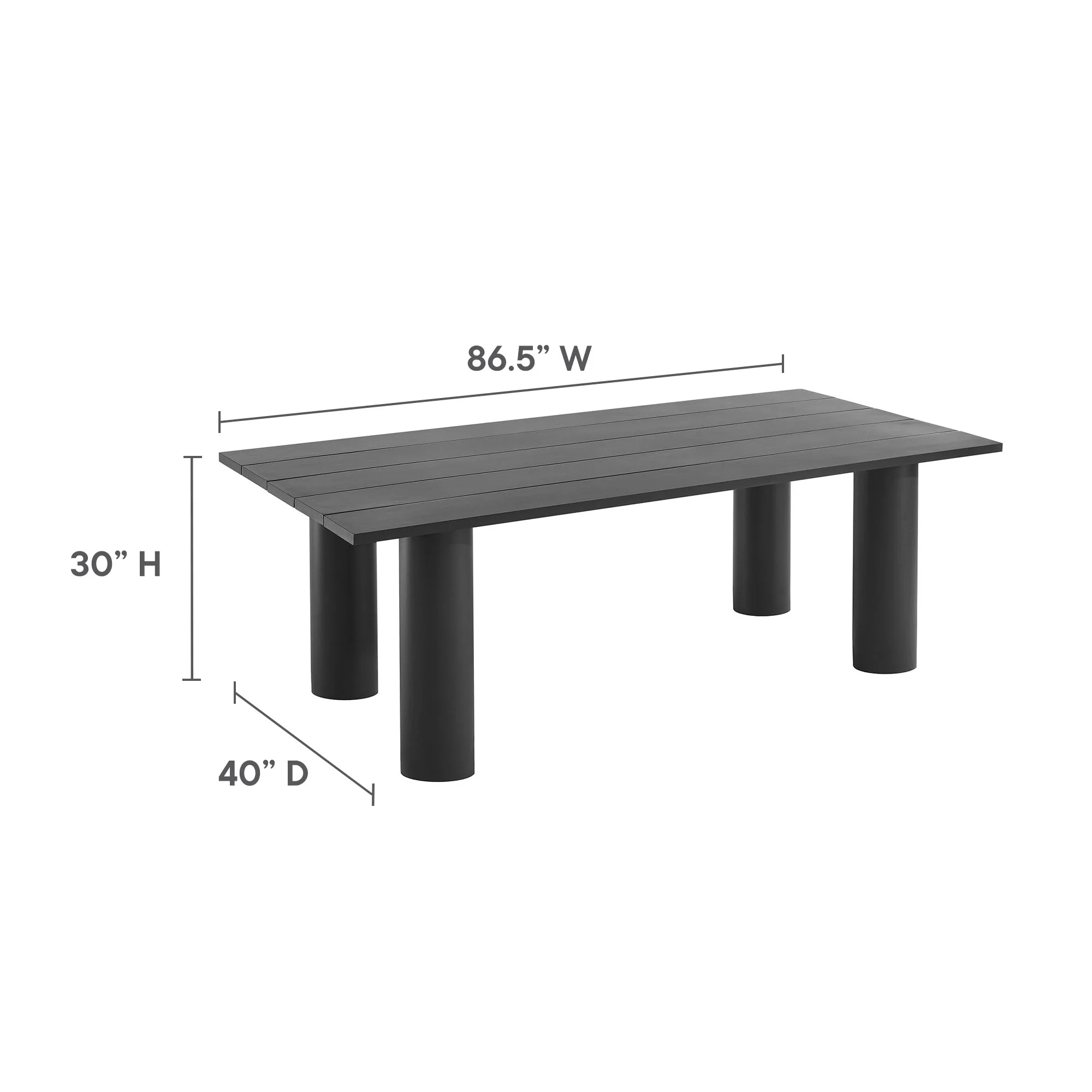 Nautica Outdoor Patio 87" Rectangular Aluminum Dining Table by Modway - Image 9