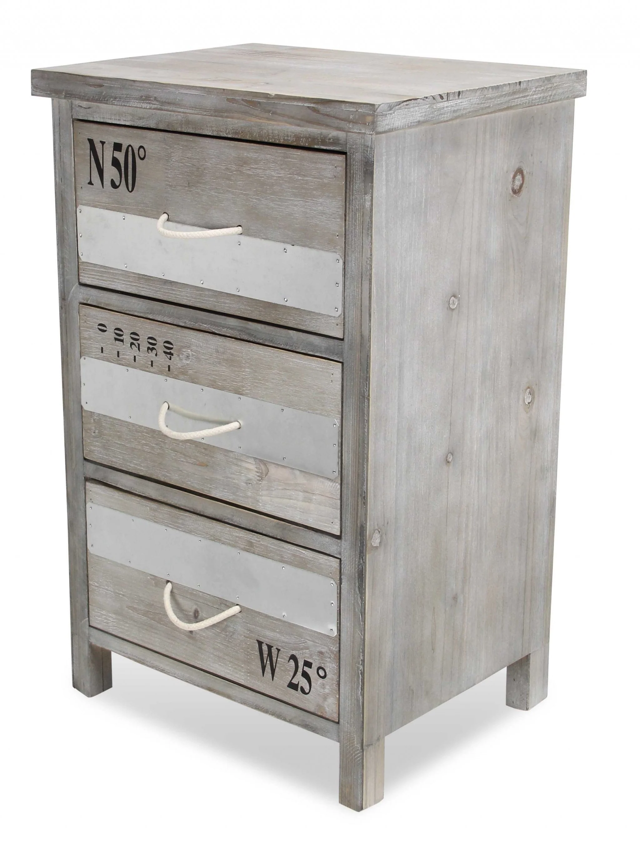 Nautical Gray Wash Wood Accent Cabinet By Homeroots - Image 2