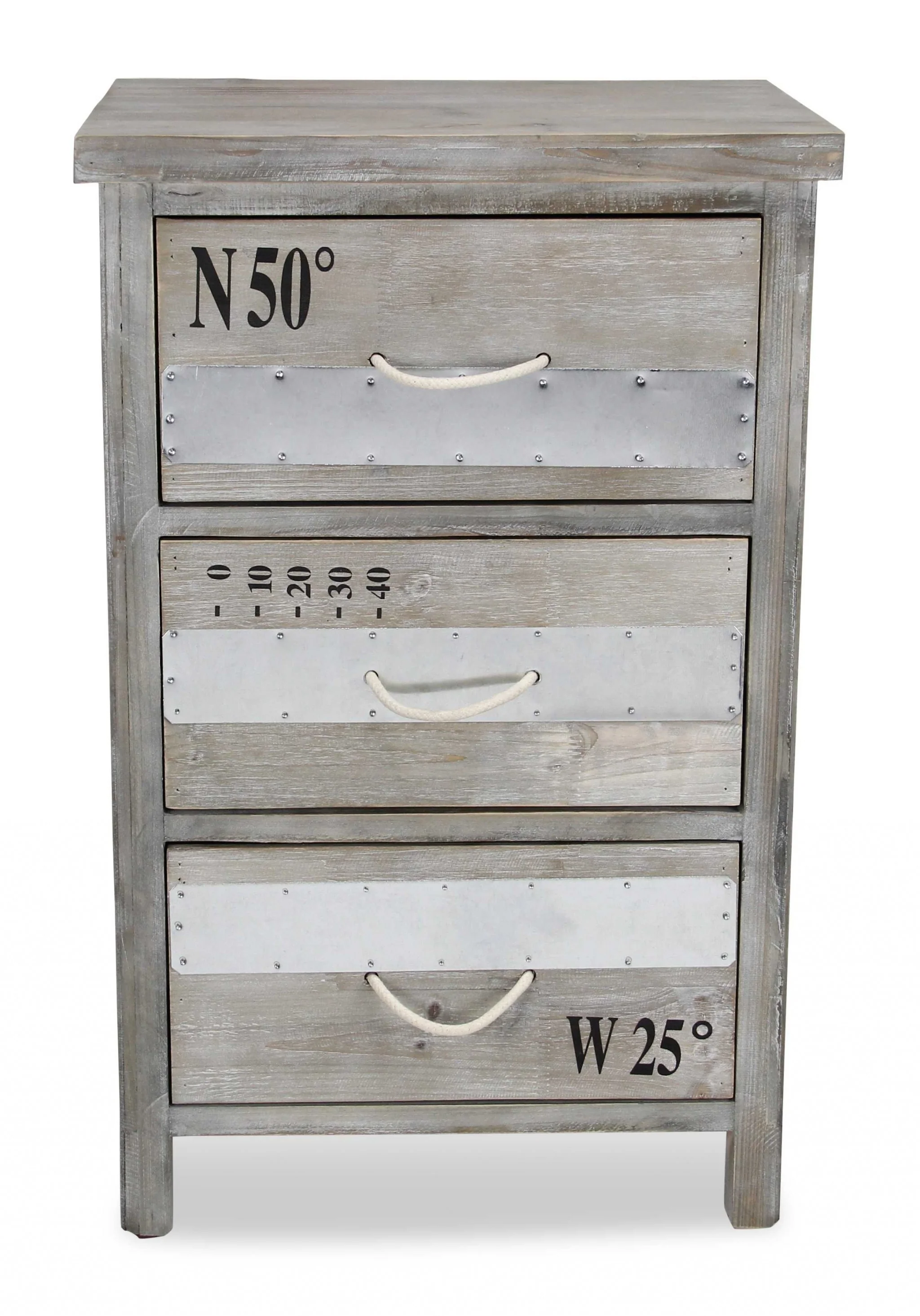 Nautical Gray Wash Wood Accent Cabinet By Homeroots - Image 3
