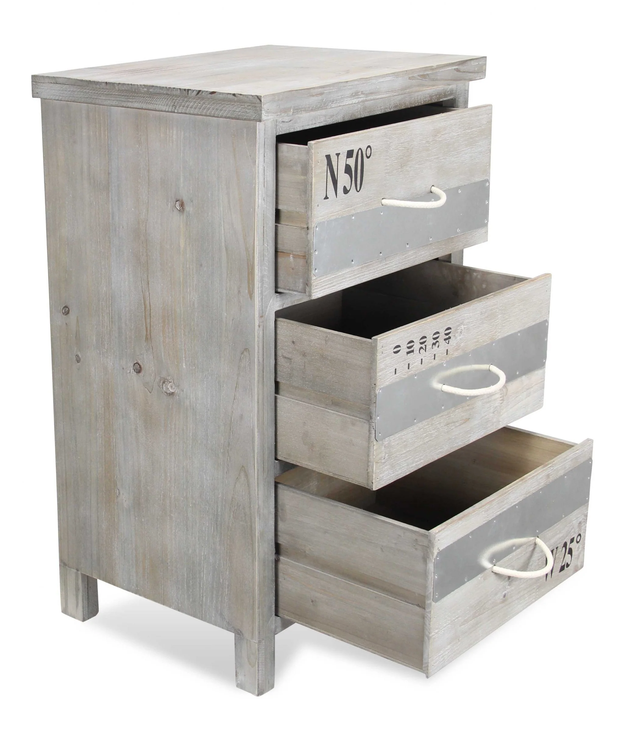Nautical Gray Wash Wood Accent Cabinet By Homeroots - Image 4