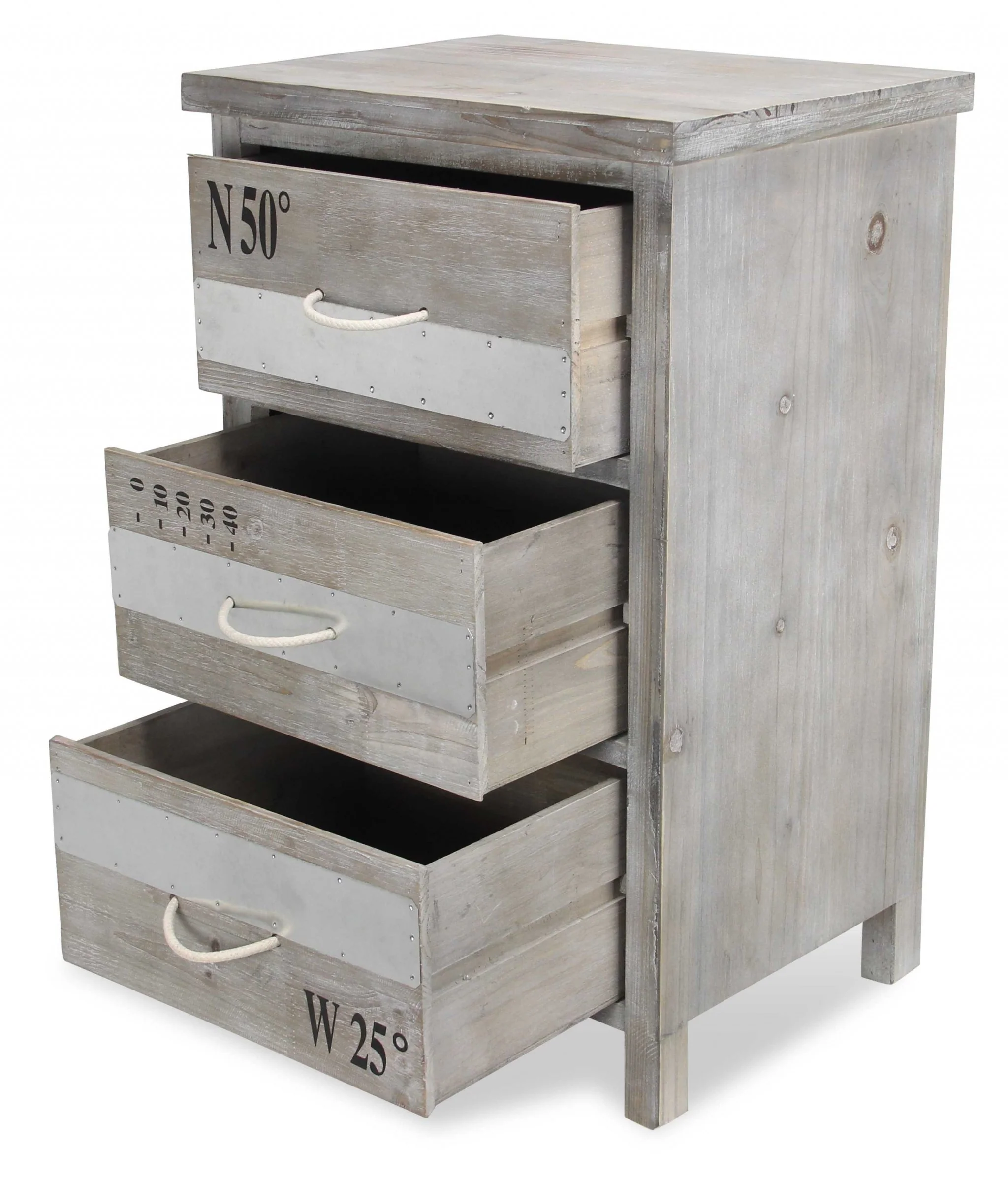 Nautical Gray Wash Wood Accent Cabinet By Homeroots - Image 5