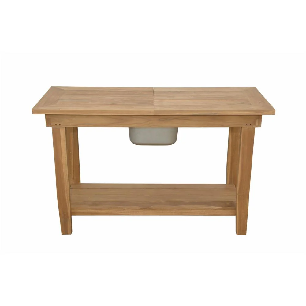 Nautilus Console Table W/ Ss Container By Anderson Teak - Image 2