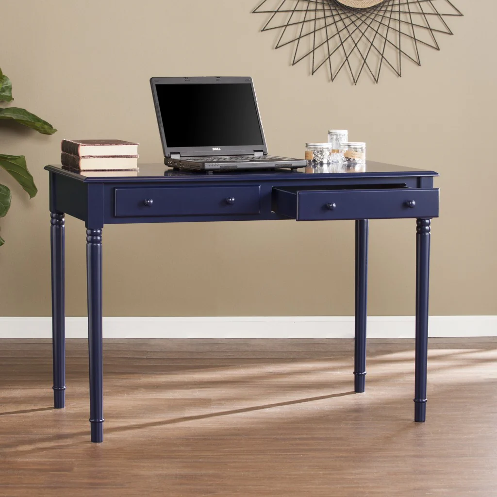 Navy Blue Writing Desk By Homeroots - Image 2