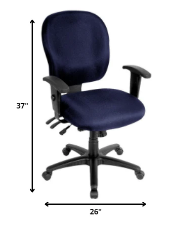 Navy Fabric Chair By Homeroots - 372357 - Image 2