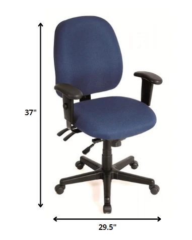 Navy Tilt Tension Control Fabric Chair By Homeroots - Image 2
