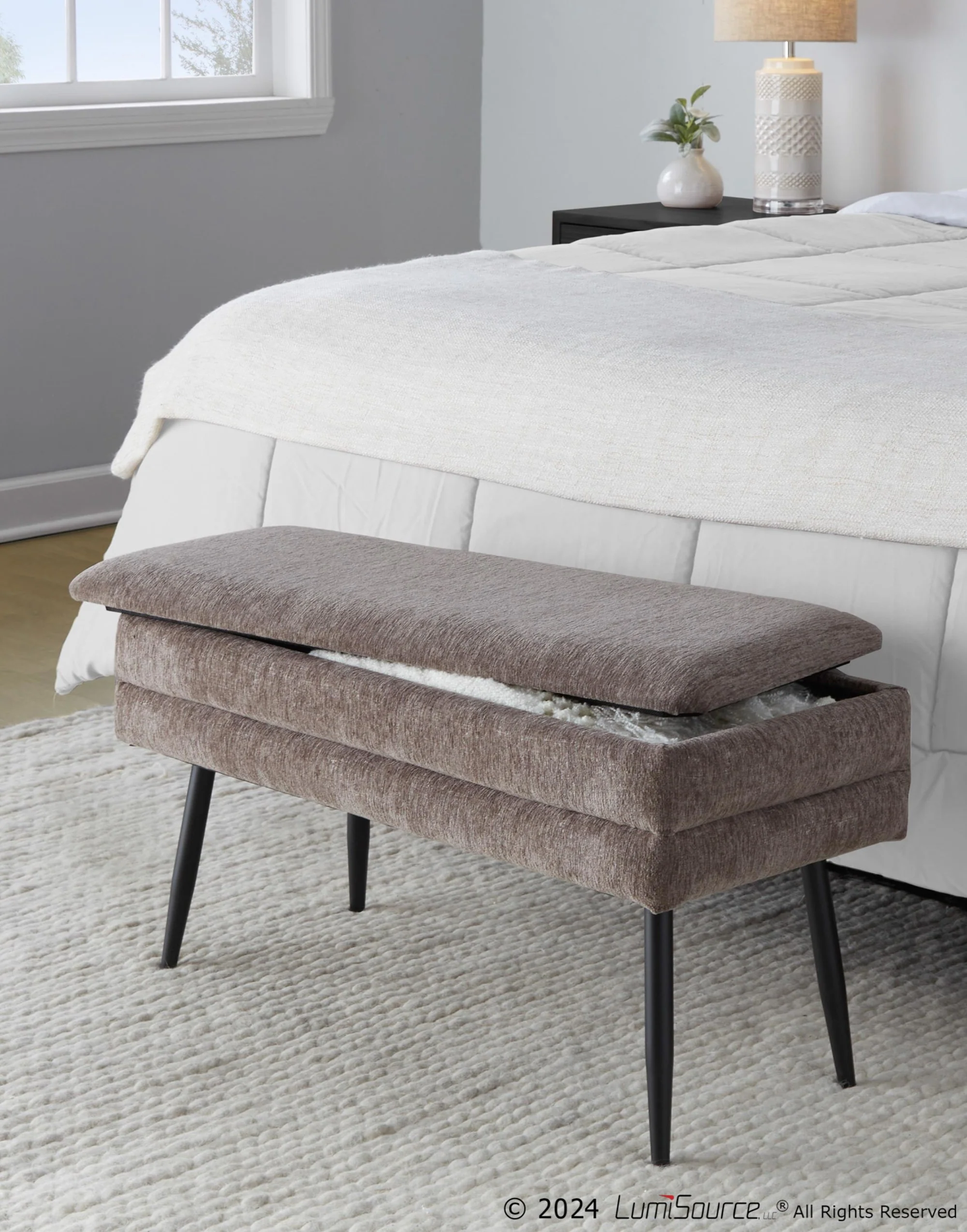 Neapolitan Storage Bench By LumiSource - OT-NEO BKBN - Image 2