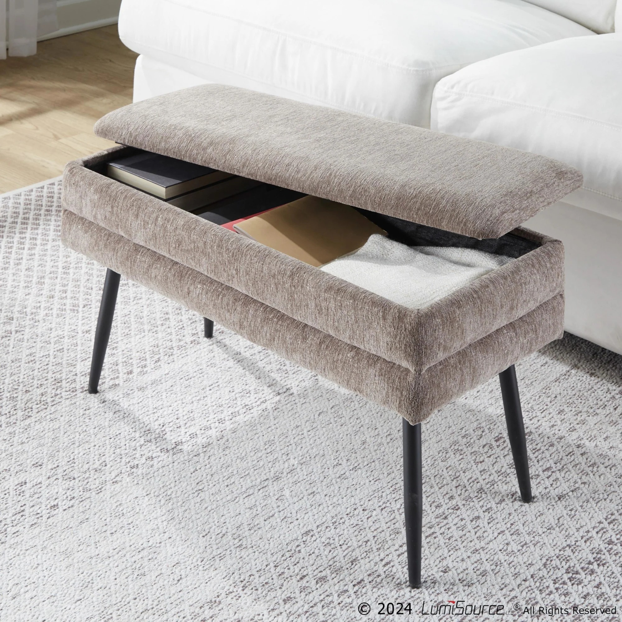 Neapolitan Storage Bench By LumiSource - OT-NEO BKBN - Image 3