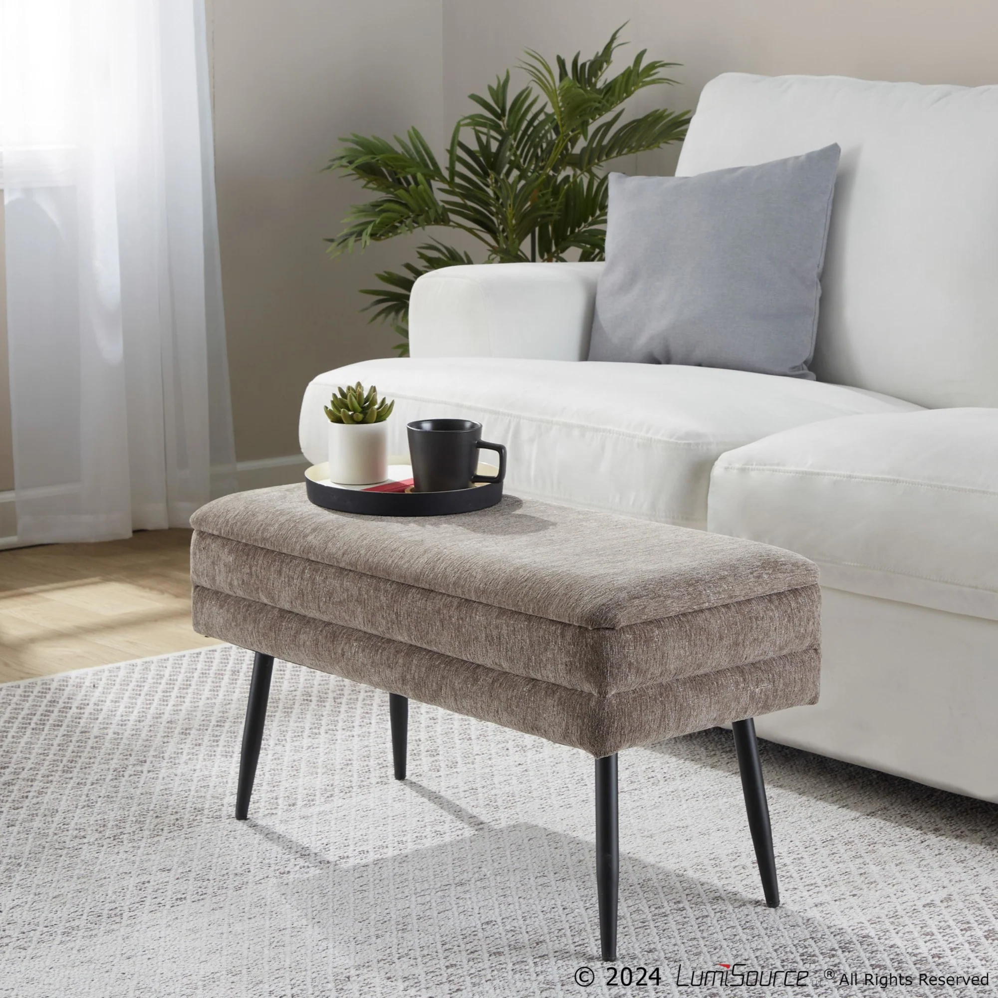Neapolitan Storage Bench By LumiSource - OT-NEO BKBN - Image 4