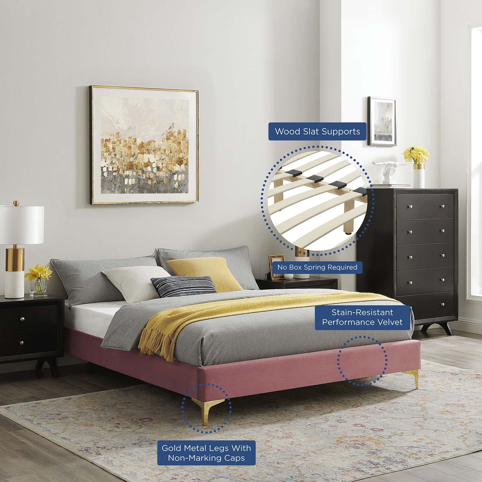 Neena Performance Velvet King Bed By Modway - MOD-6835 - Image 14