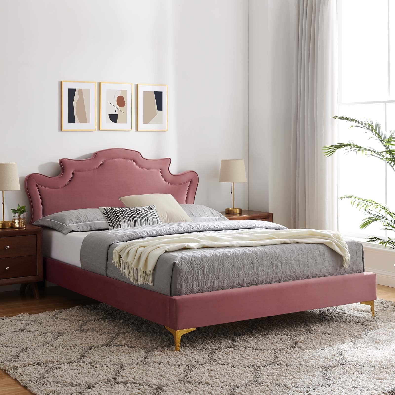 Neena Performance Velvet King Bed By Modway - MOD-6835 - Image 15