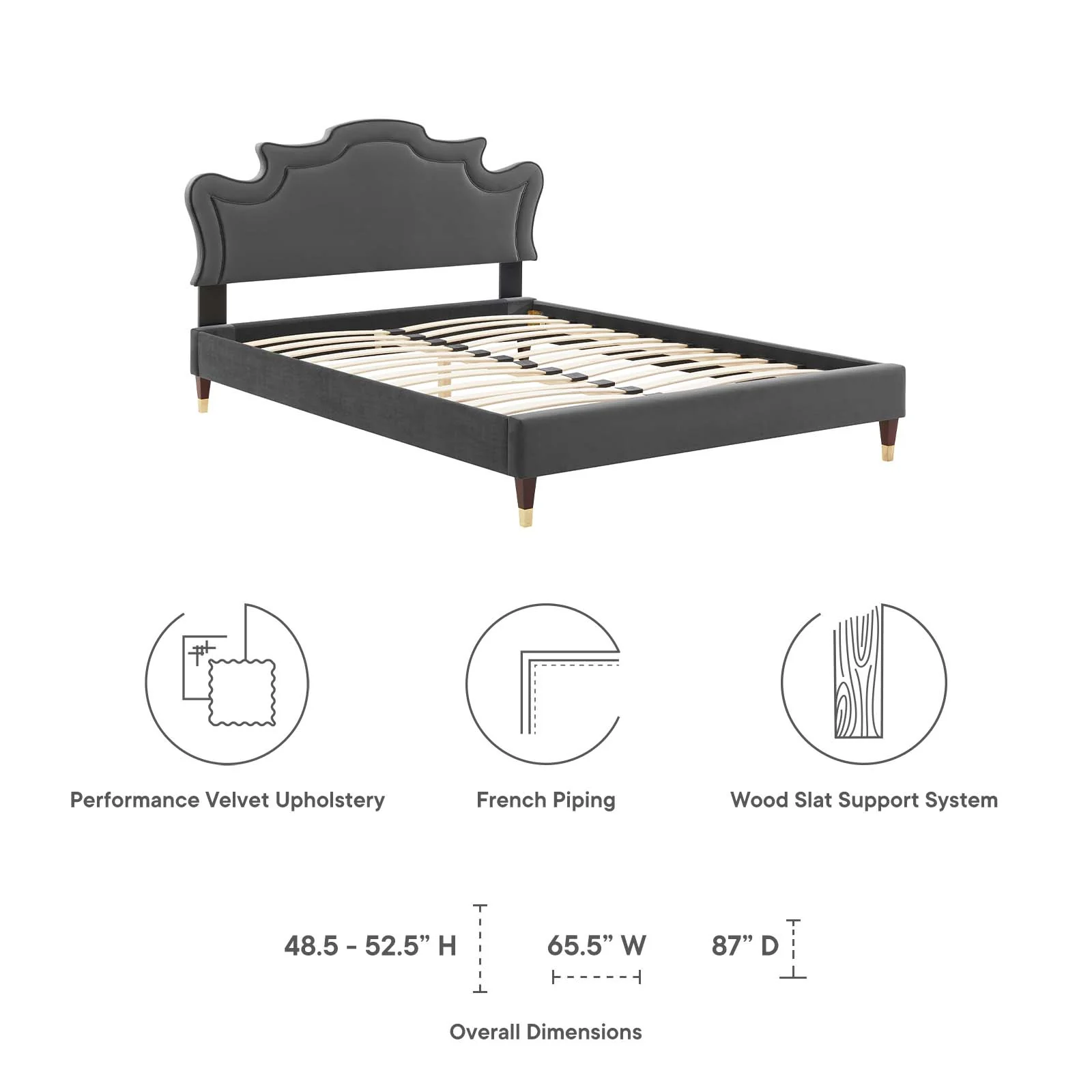 Neena Performance Velvet King Bed By Modway - MOD-6840 - Image 10