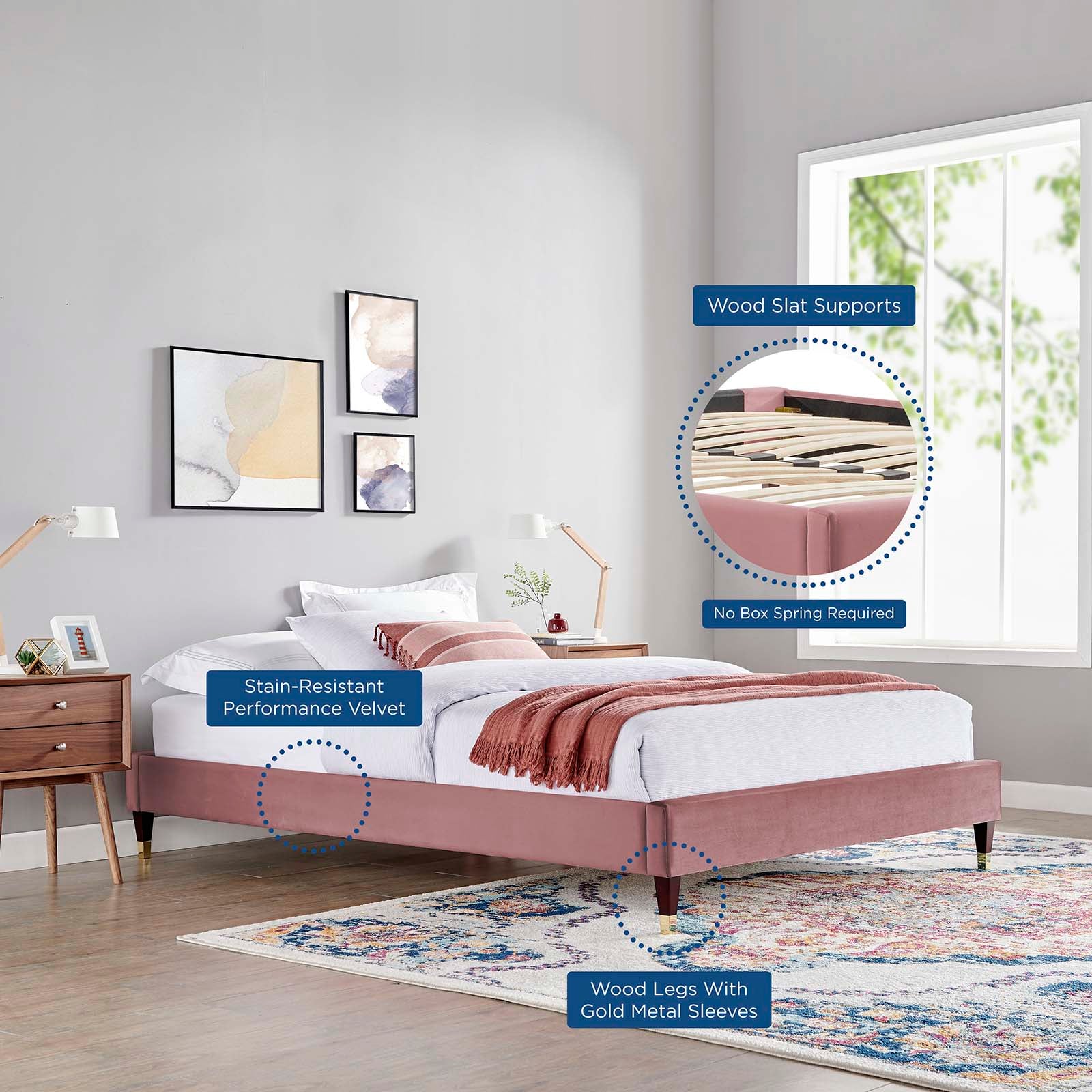 Neena Performance Velvet King Bed By Modway - MOD-6840 - Image 14