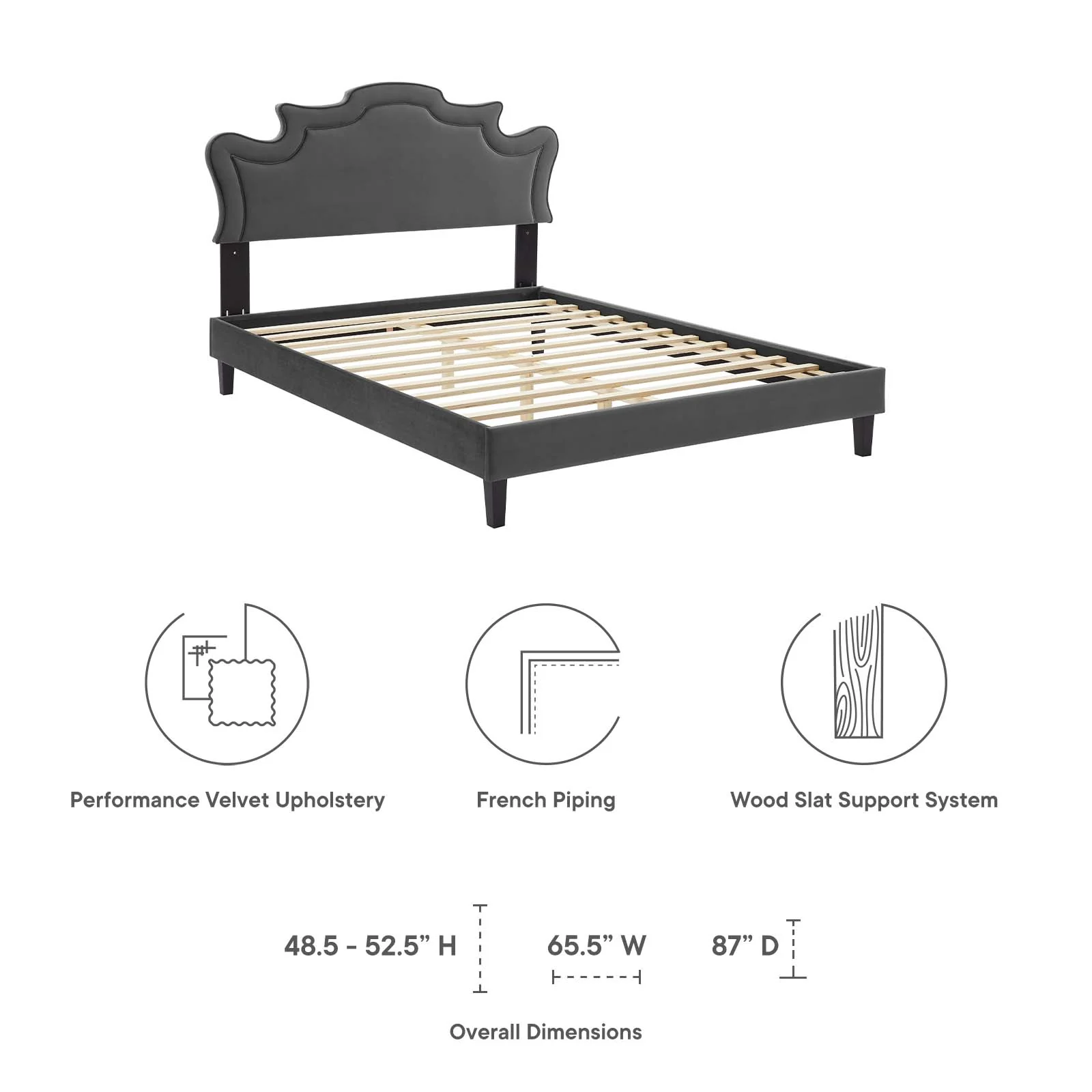 Neena Performance Velvet King Bed By Modway - MOD-6845 - Image 10