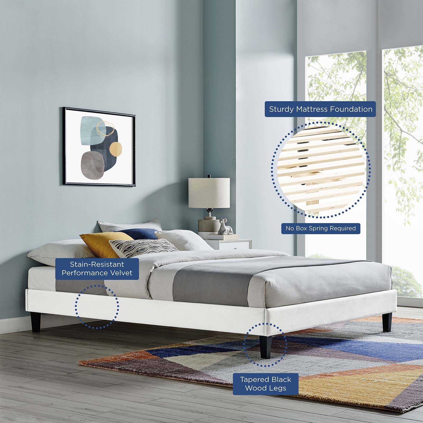Neena Performance Velvet King Bed By Modway - MOD-6845 - Image 36