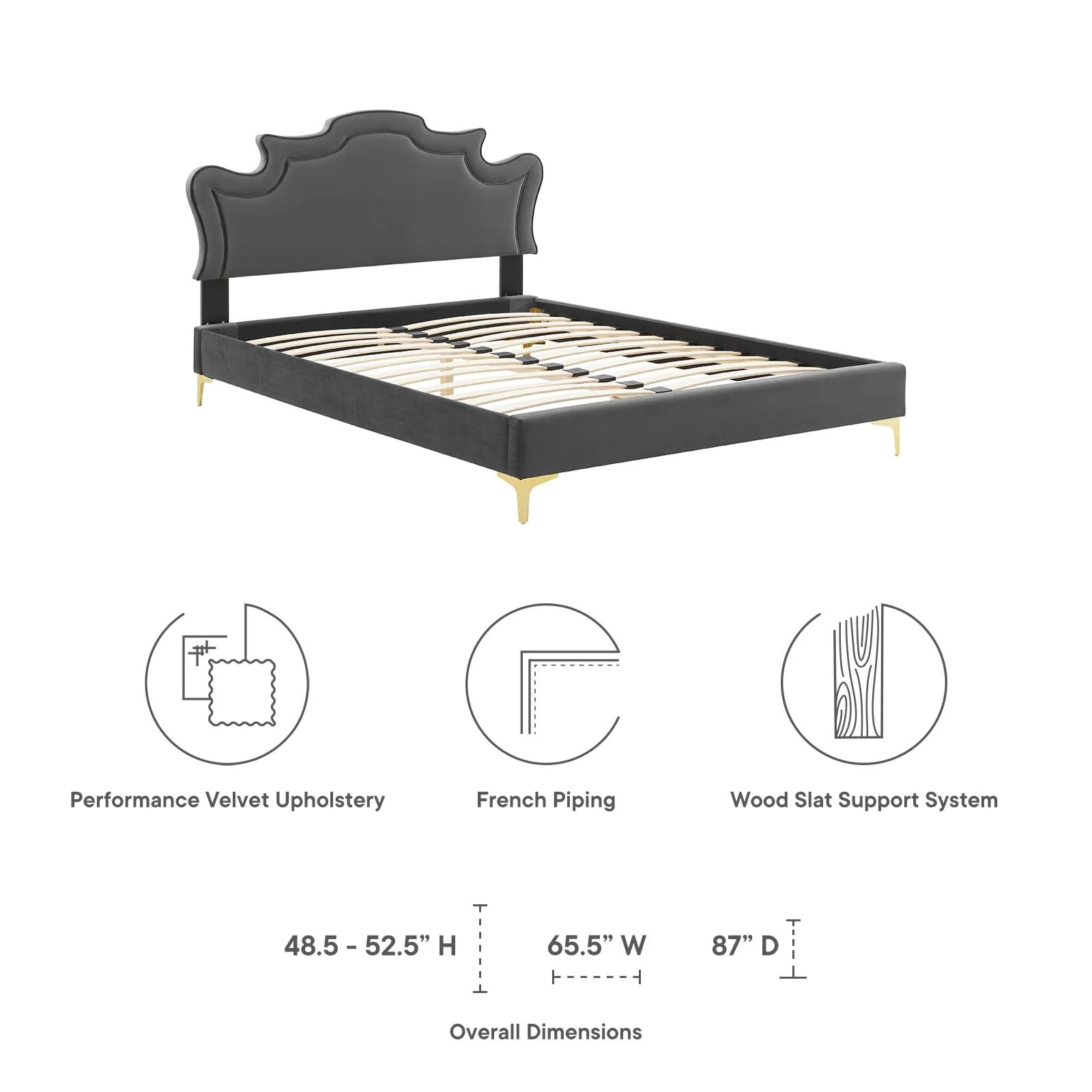 Neena Performance Velvet Queen Bed By Modway - MOD-6820 - Image 10