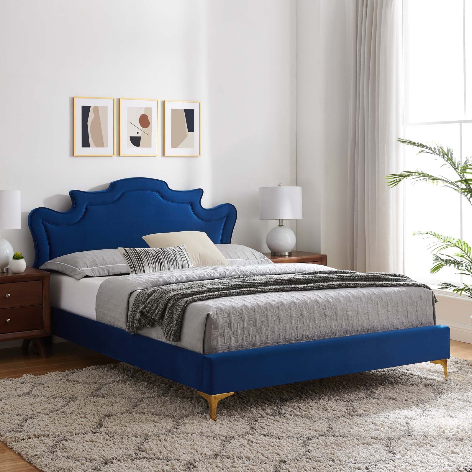 Neena Performance Velvet Queen Bed By Modway - MOD-6820 - Image 23