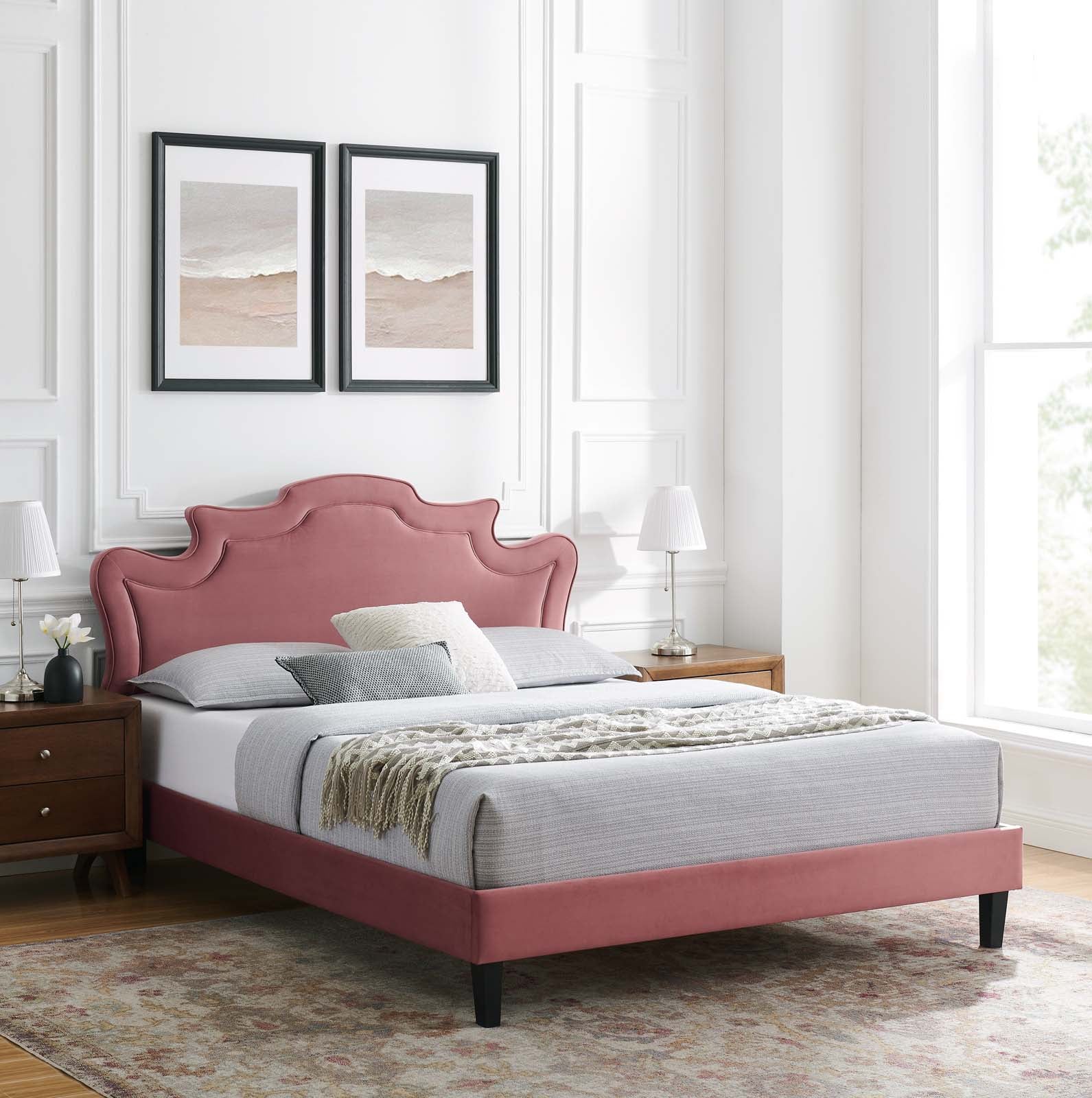 Neena Performance Velvet Queen Bed By Modway - MOD-6830 - Image 12
