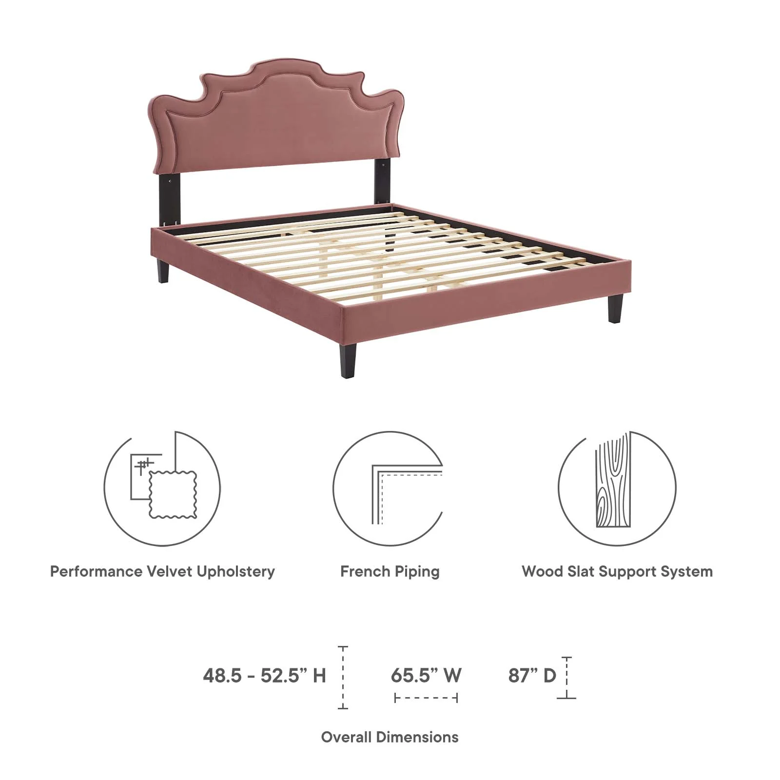 Neena Performance Velvet Queen Bed By Modway - MOD-6830 - Image 21
