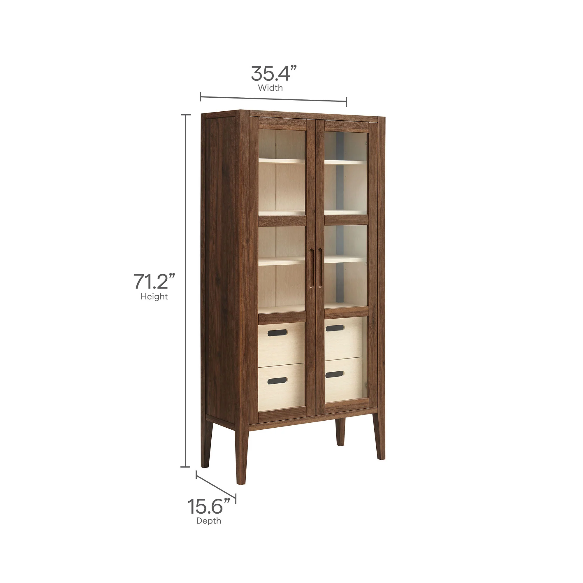 Nell 71" Glass Door Tall Display Storage Cabinet by Modway - Image 10
