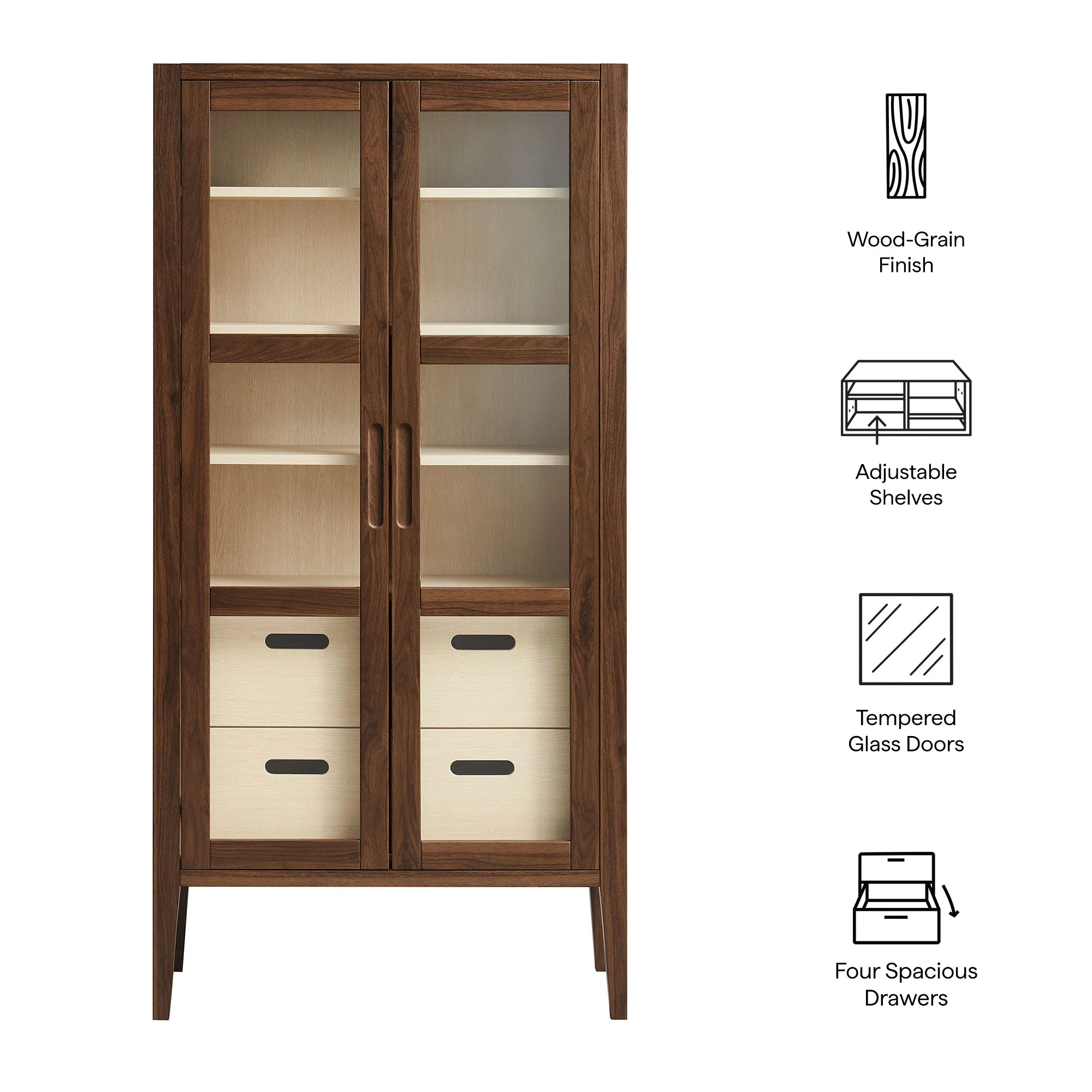 Nell 71" Glass Door Tall Display Storage Cabinet by Modway - Image 9
