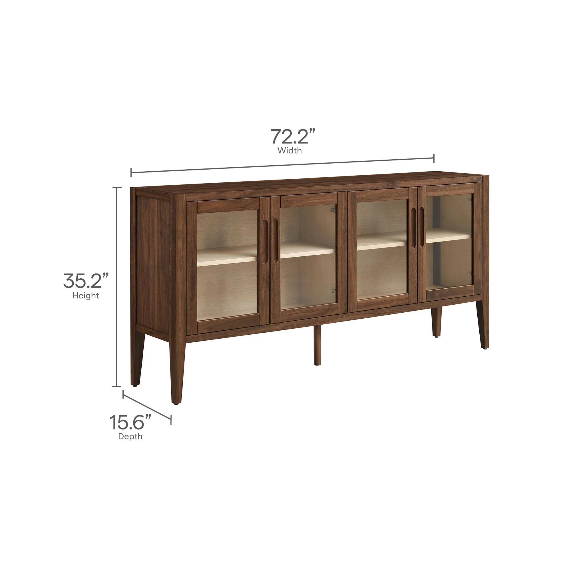 Nell 72" Glass Door Sideboard Storage Display Cabinet by Modway - Image 9