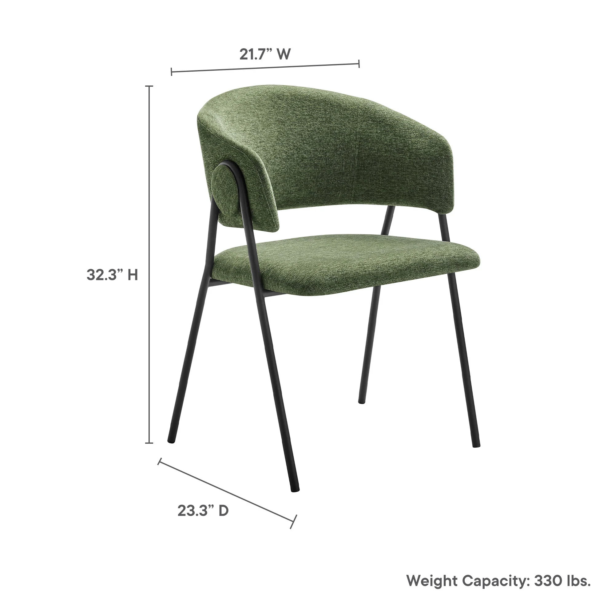 Nella Upholstered Heathered Chenille Dining Chairs Set of 2 by Modway - Image 10