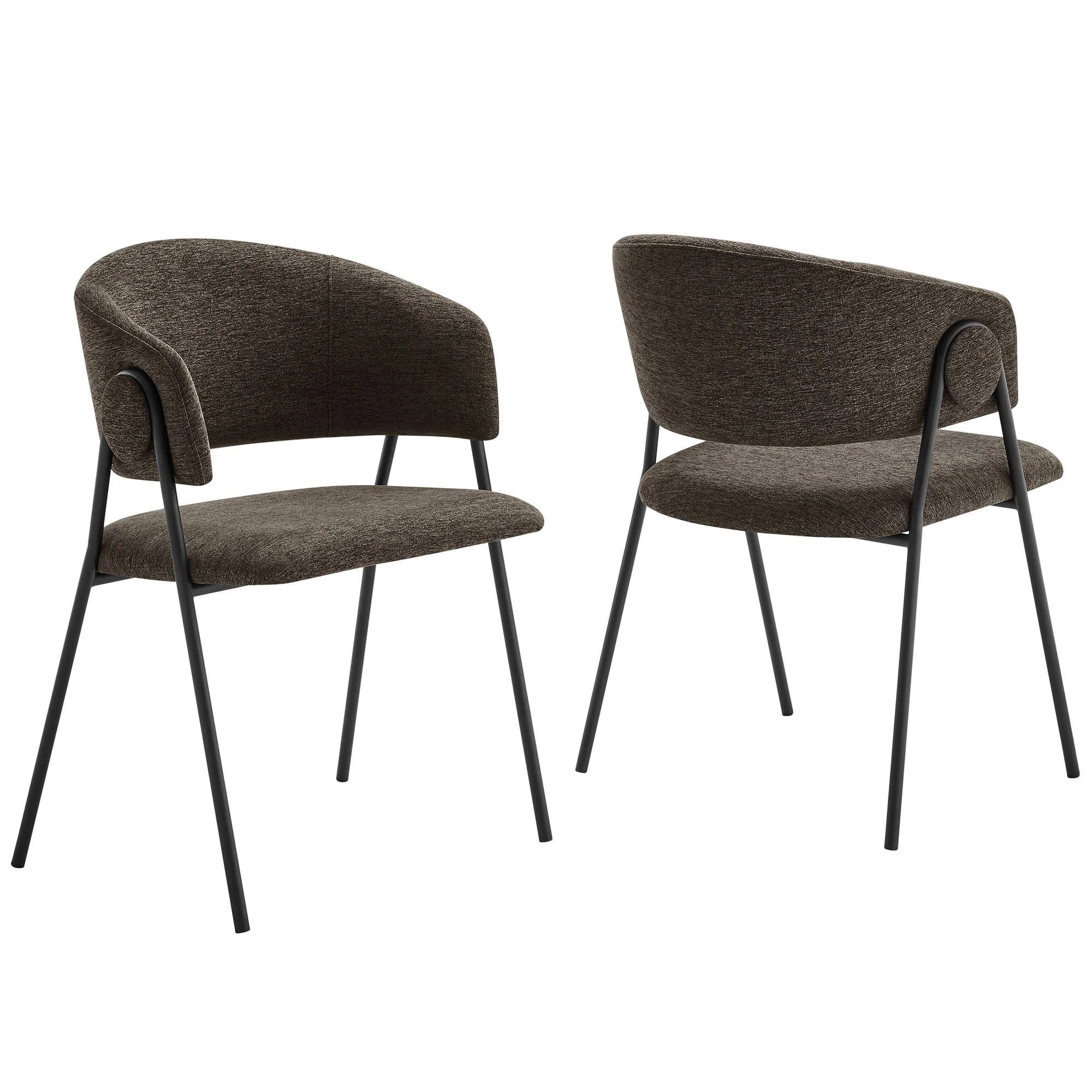 Nella Upholstered Heathered Chenille Dining Chairs Set of 2 by Modway - Image 11