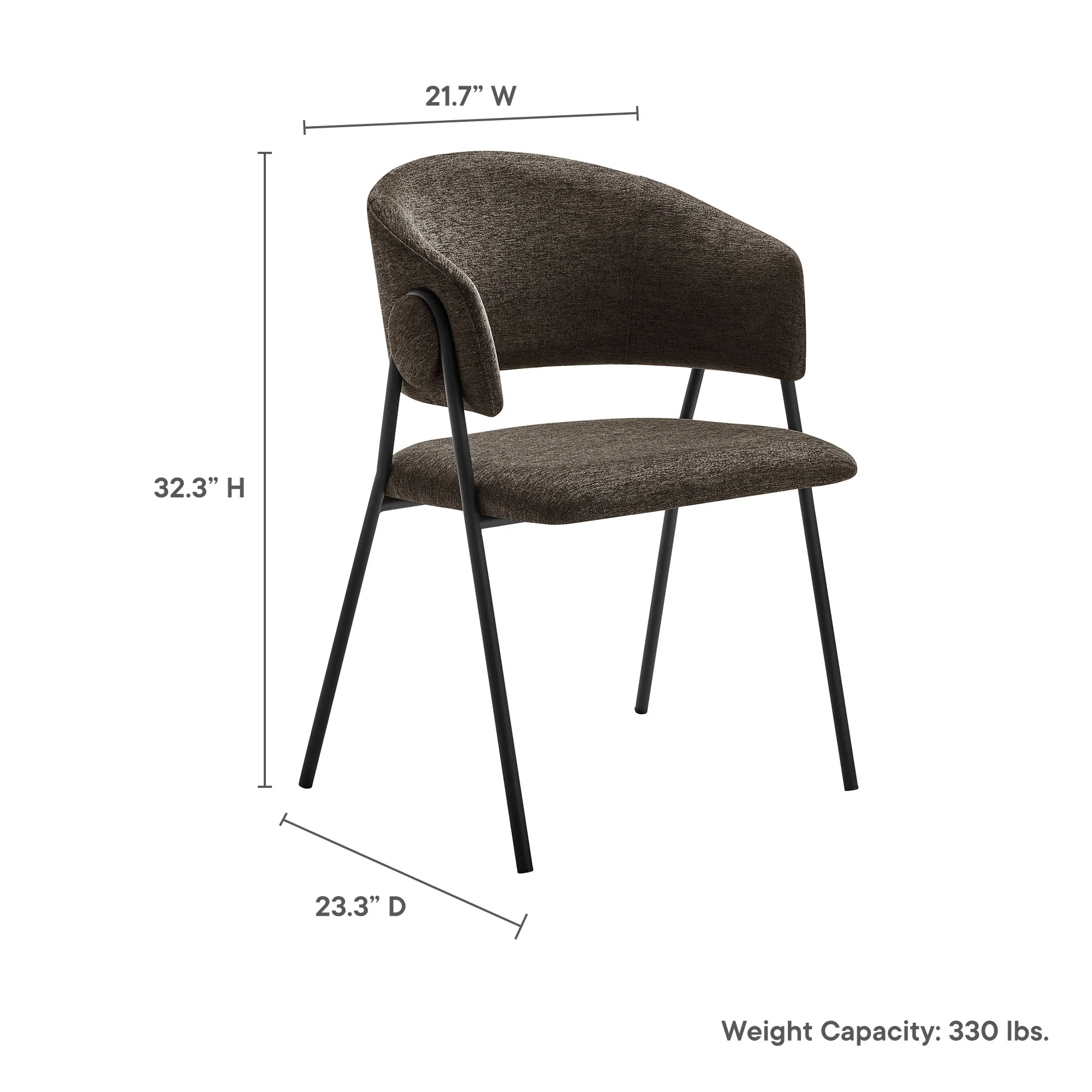 Nella Upholstered Heathered Chenille Dining Chairs Set of 2 by Modway - Image 20