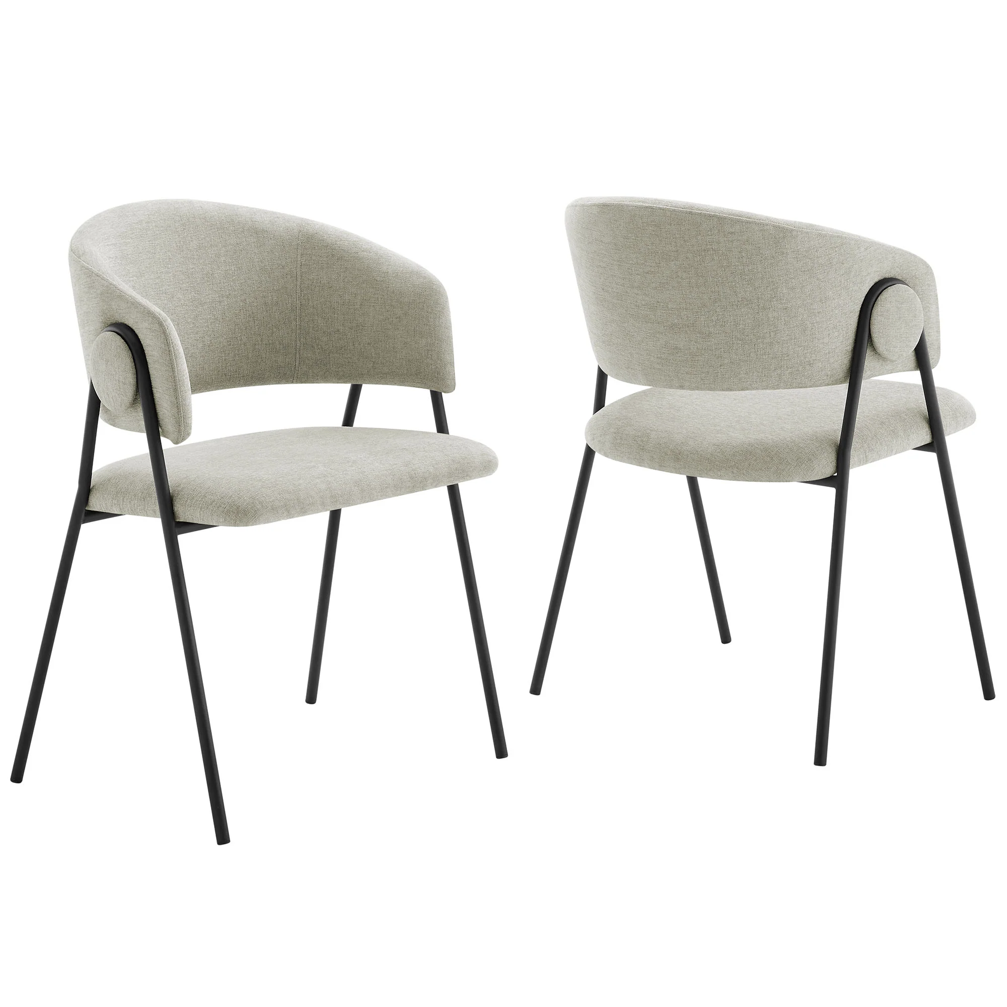 Nella Upholstered Heathered Chenille Dining Chairs Set of 2 by Modway - Image 21